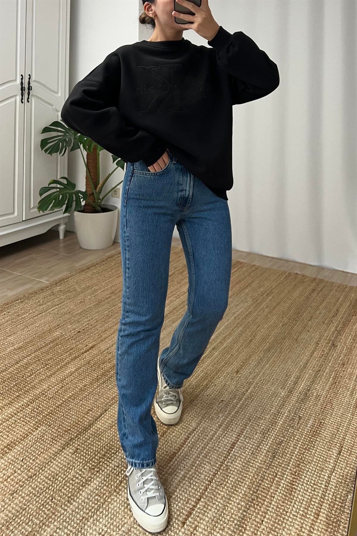 Siyah Ck Sweatshirt uygun fiyatlarda www.butikhola.com adresinde