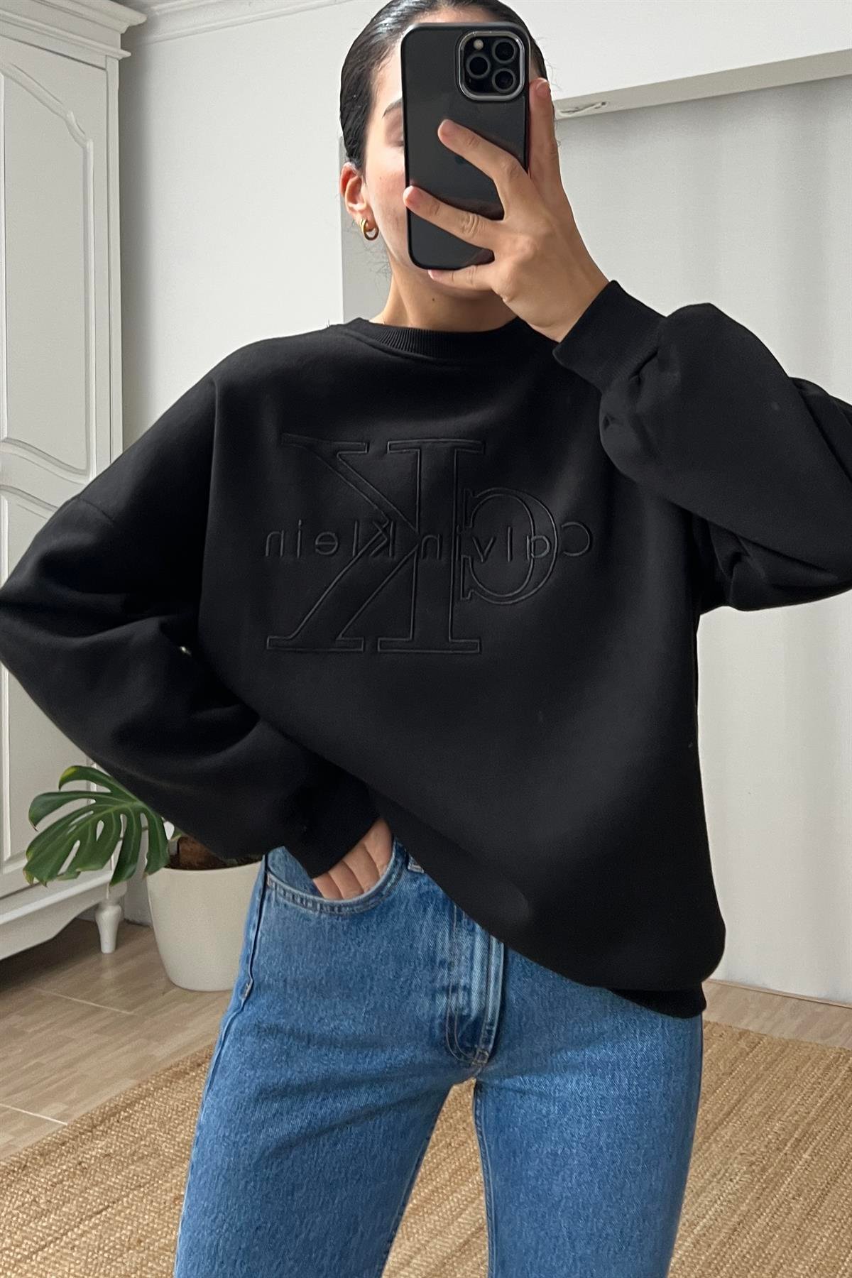 Siyah Ck Sweatshirt uygun fiyatlarda www.butikhola.com adresinde