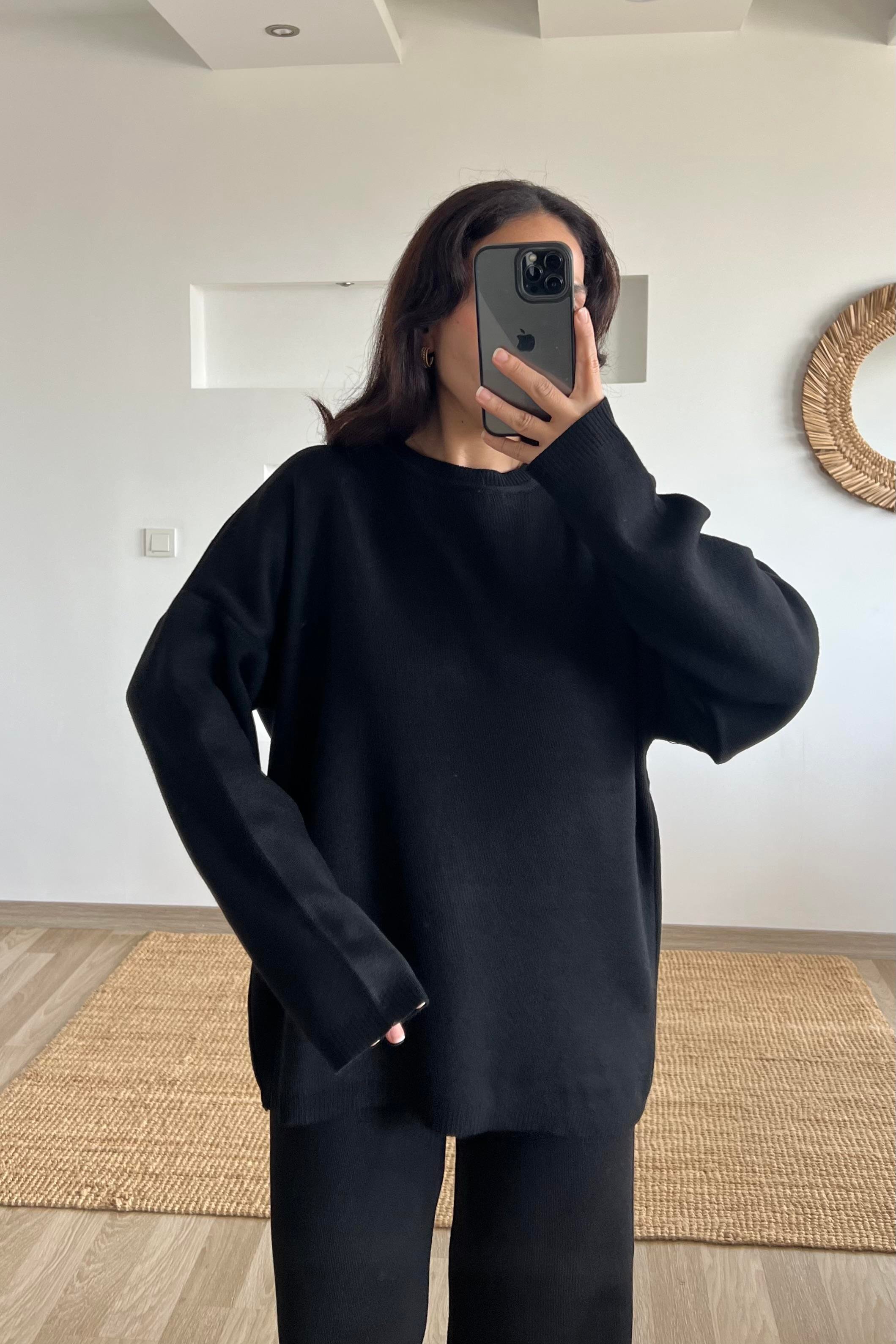 Siyah Comfort Triko Takım uygun fiyatlarda www.butikhola.com adresinde
