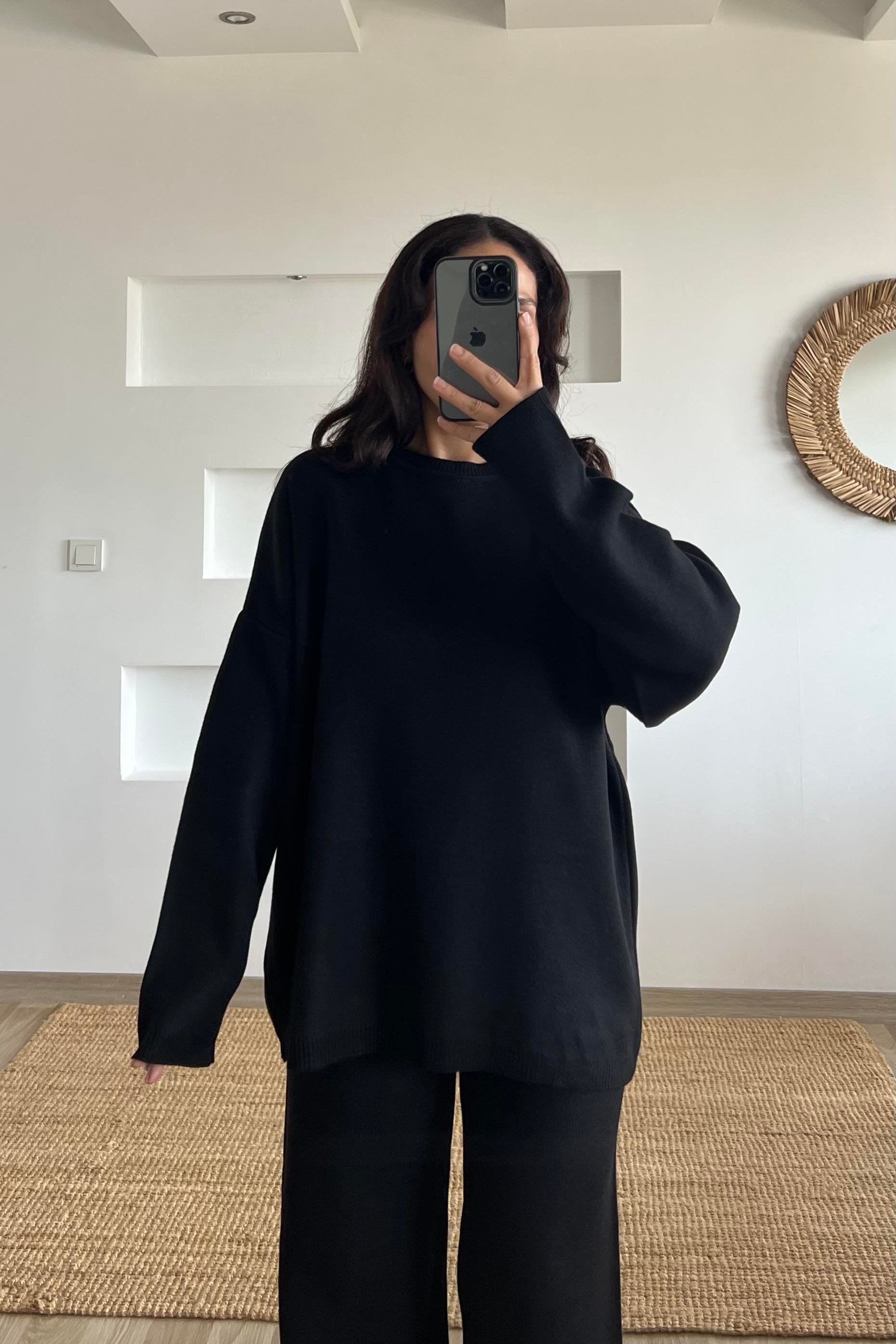 Siyah Comfort Triko Takım uygun fiyatlarda www.butikhola.com adresinde