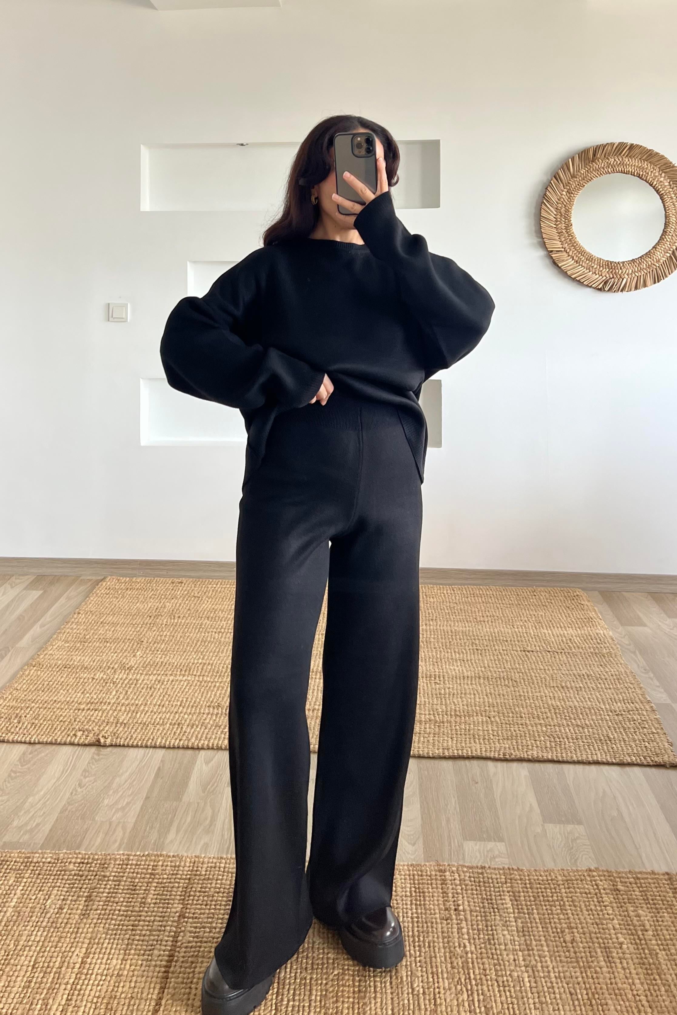 Siyah Comfort Triko Takım uygun fiyatlarda www.butikhola.com adresinde