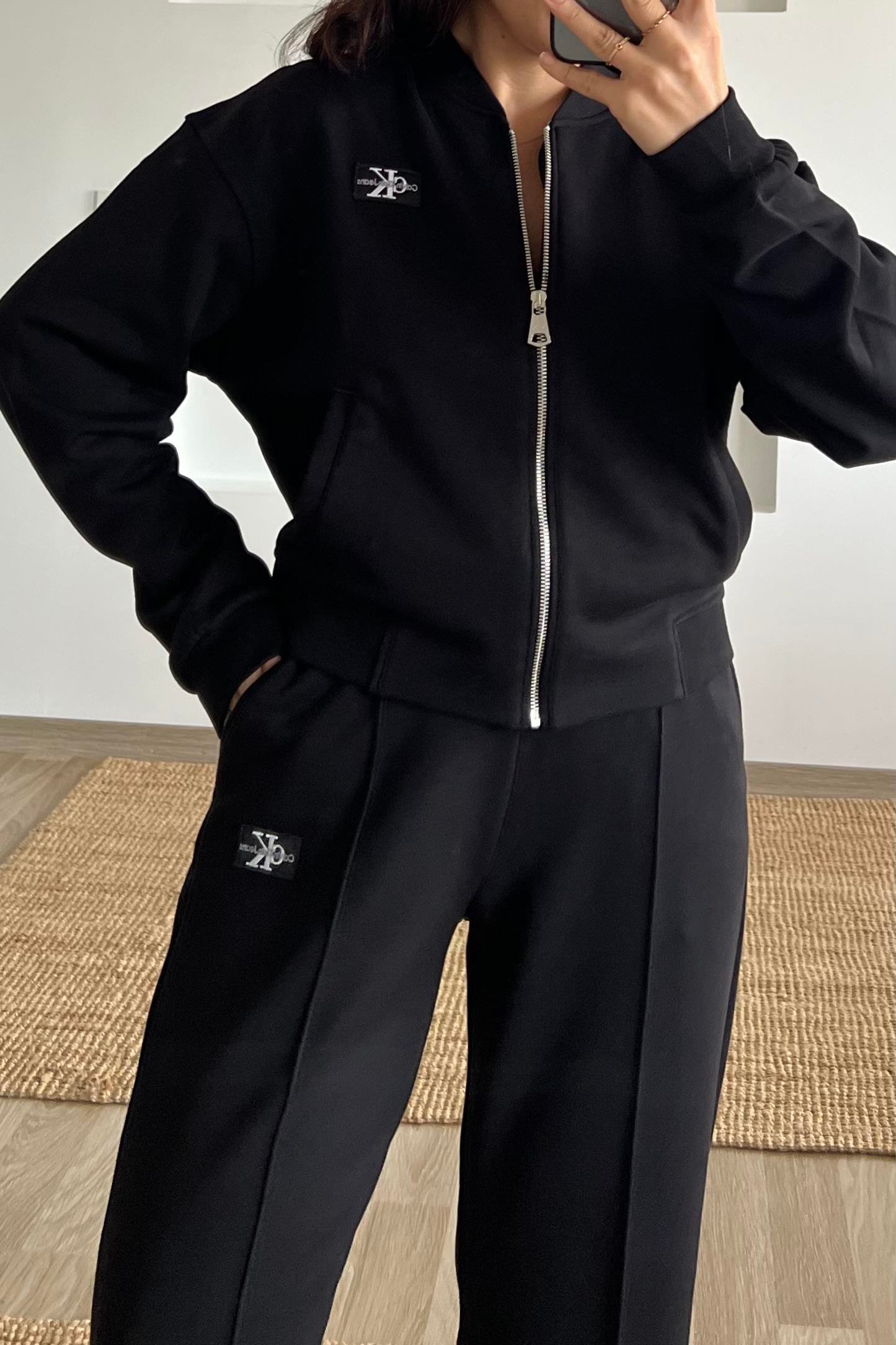 Siyah Fermuarlı Bomber Sweatshirt uygun fiyatlarda www.butikhola.com adresinde