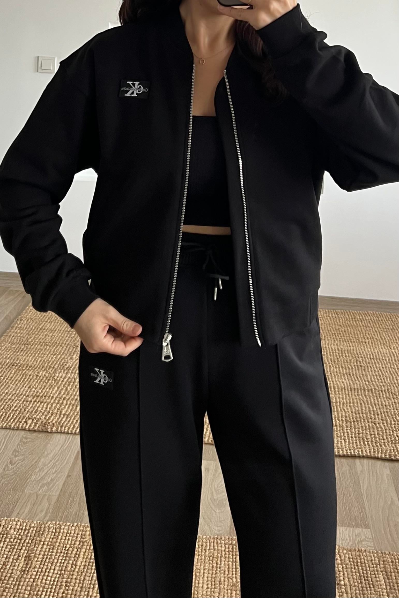 Siyah Fermuarlı Bomber Sweatshirt uygun fiyatlarda www.butikhola.com adresinde
