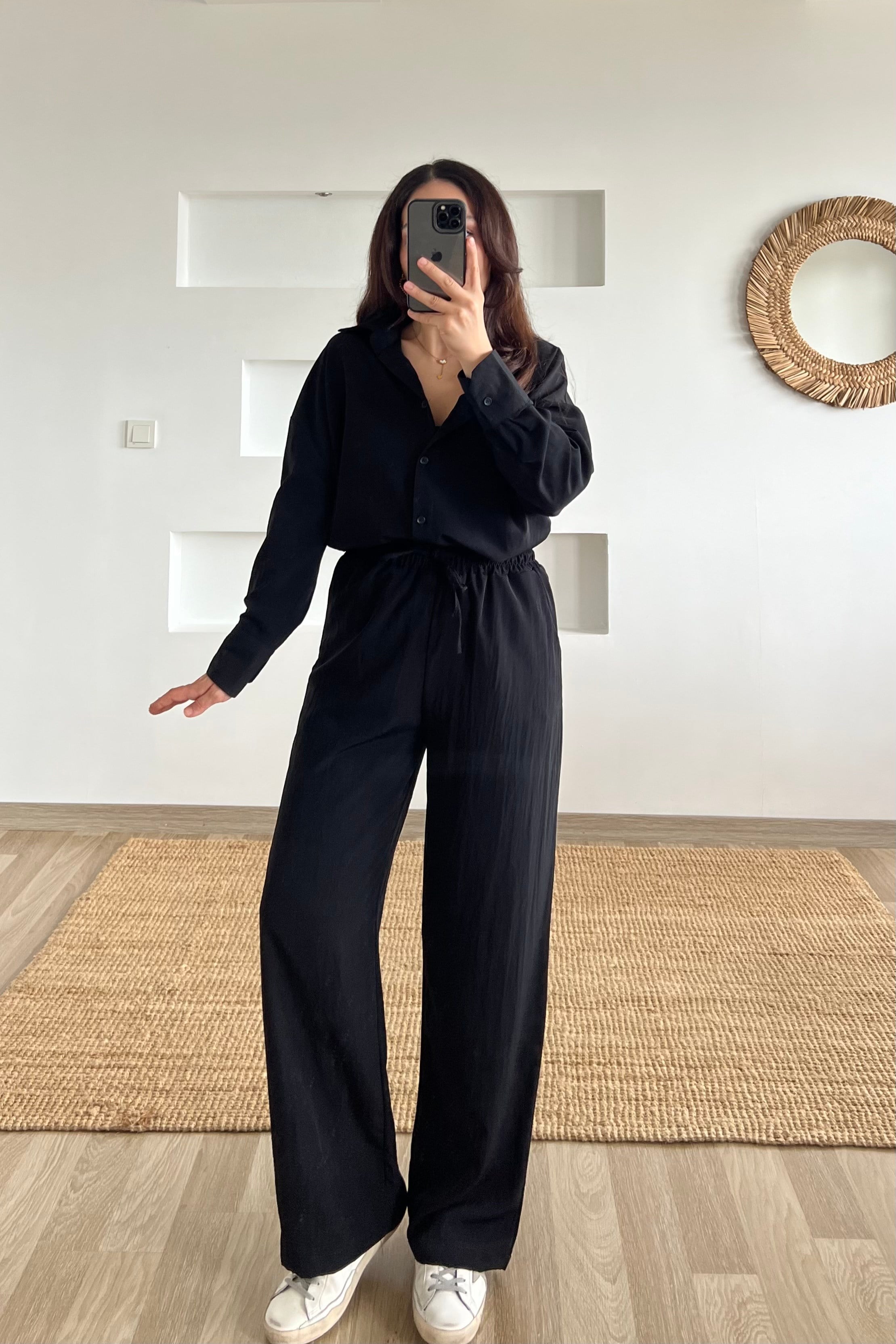 Siyah Gömlek Pantolon Takım uygun fiyatlarda www.butikhola.com adresinde