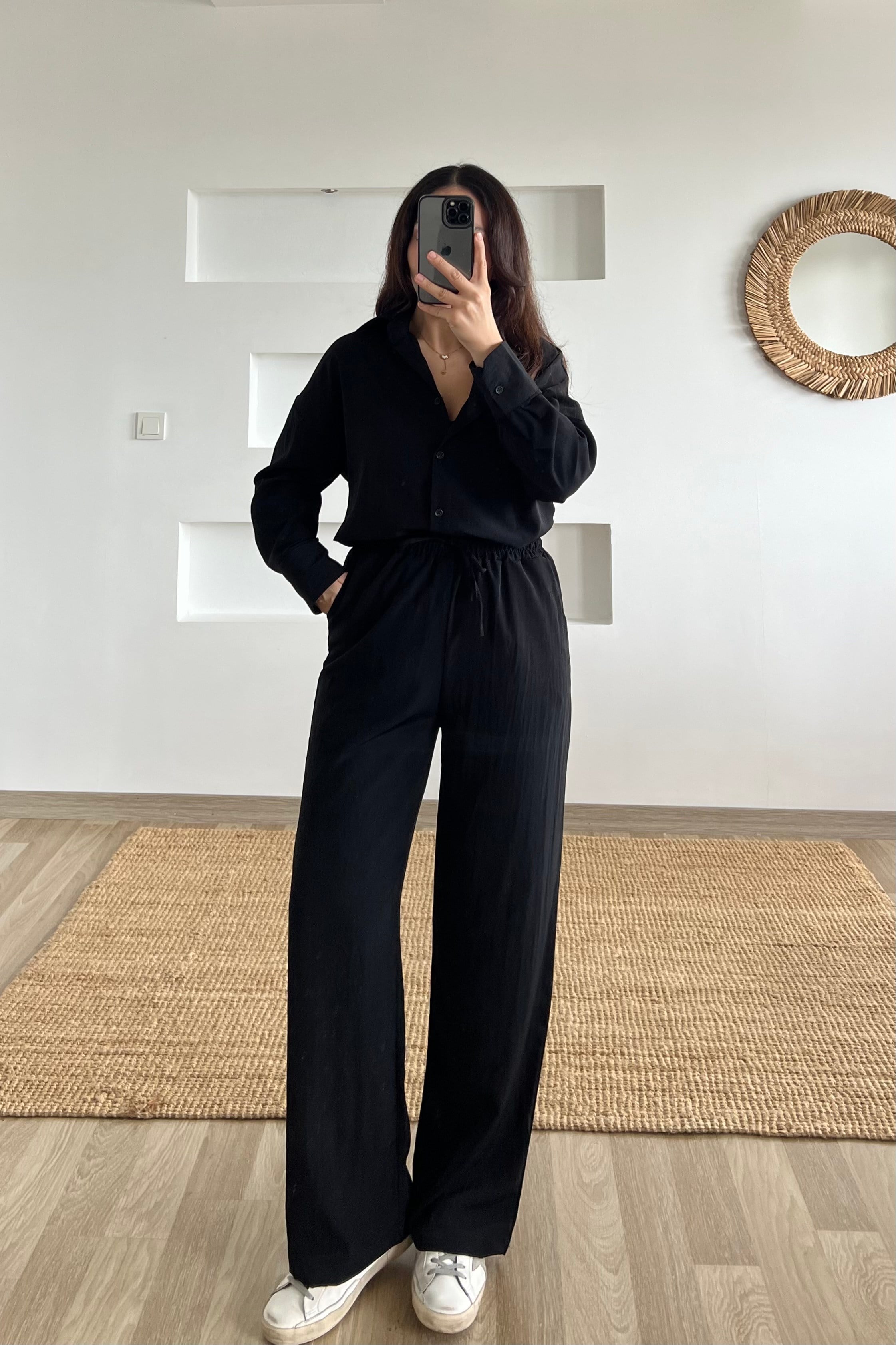 Siyah Gömlek Pantolon Takım uygun fiyatlarda www.butikhola.com adresinde