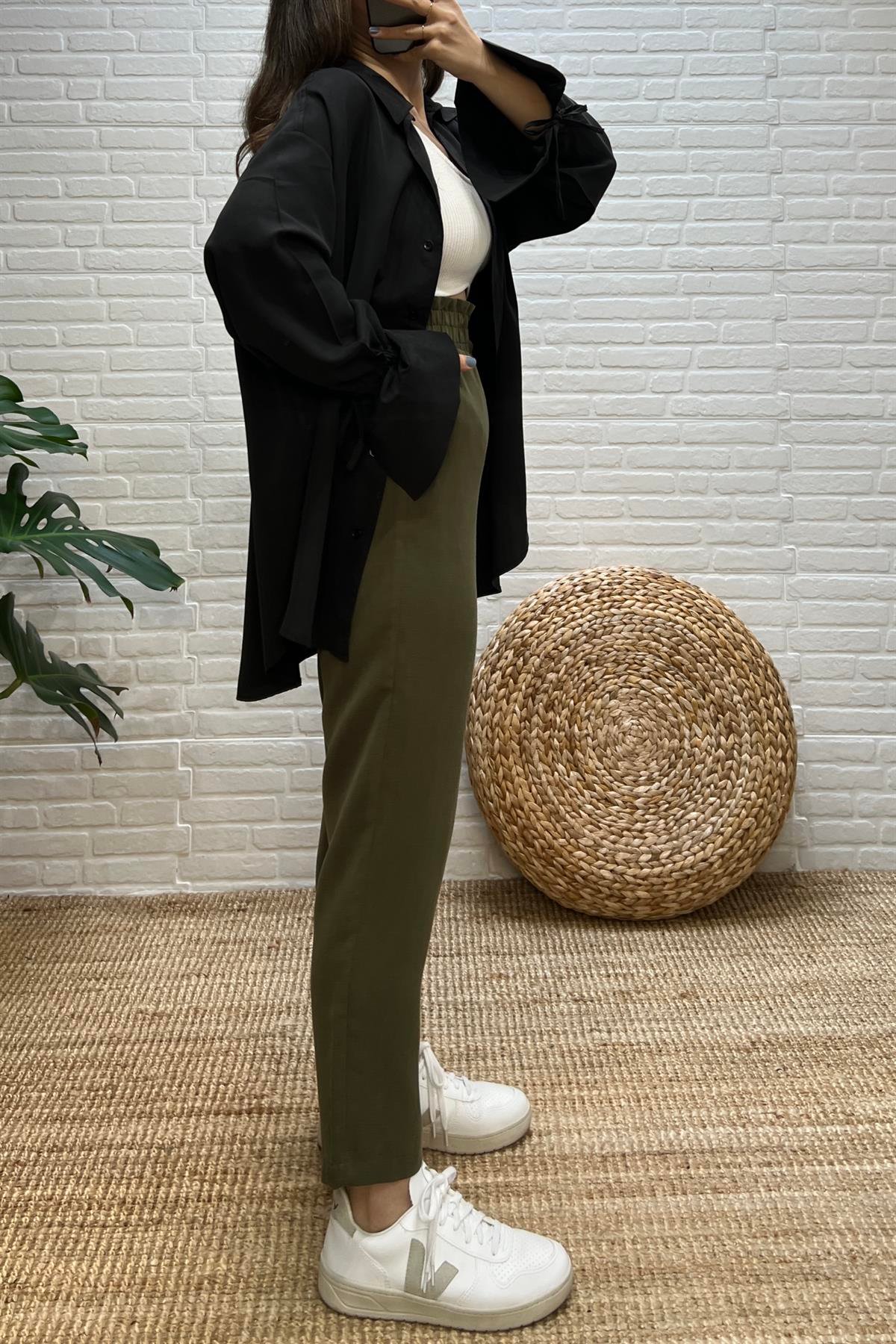 Siyah Kolu Bağlama Detaylı Tensel Gömlek uygun fiyatlarda www.butikhola.com adresinde