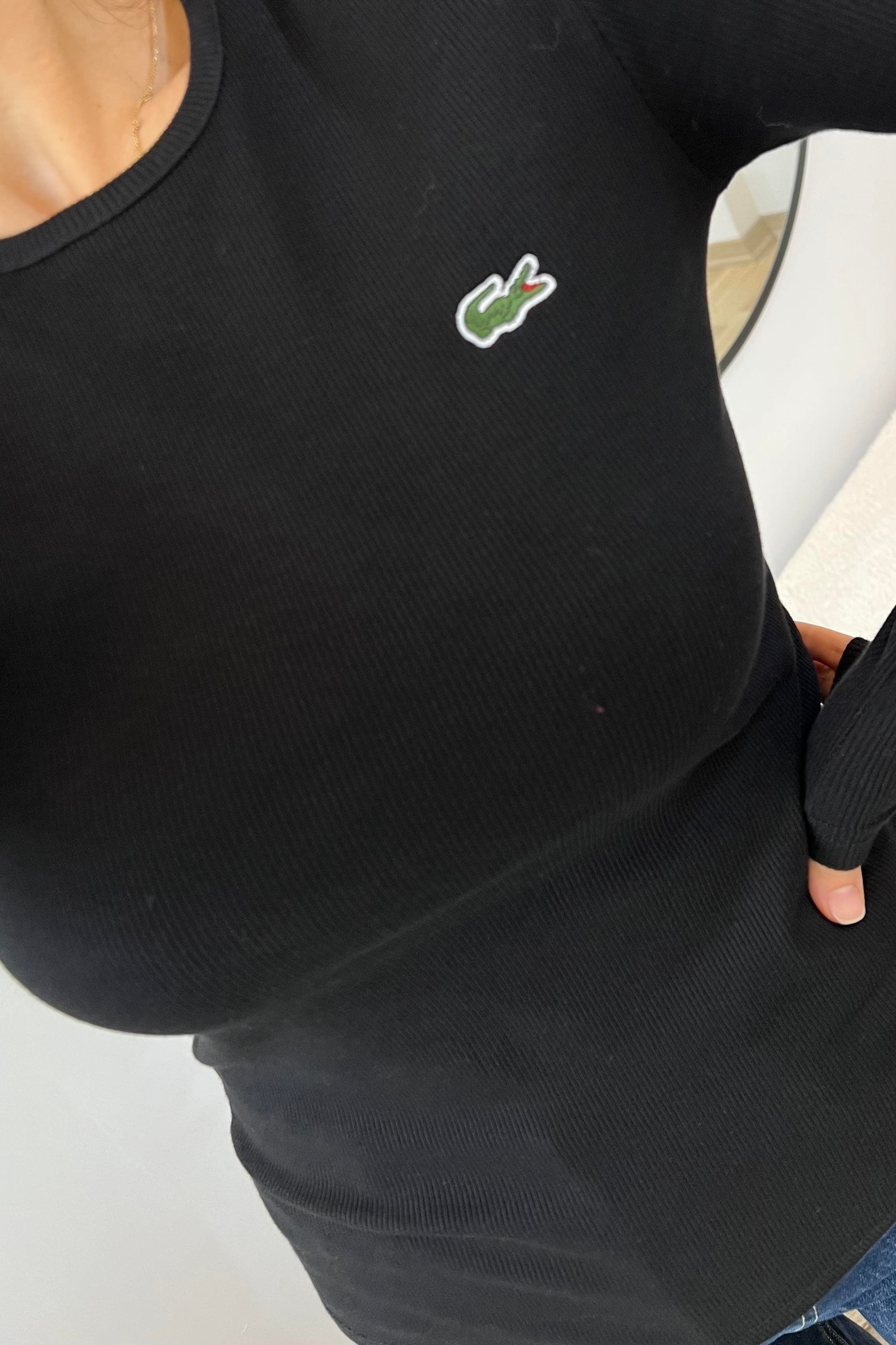 Siyah Logo Nakışlı Uzun Kollu Bluz uygun fiyatlarda www.butikhola.com adresinde