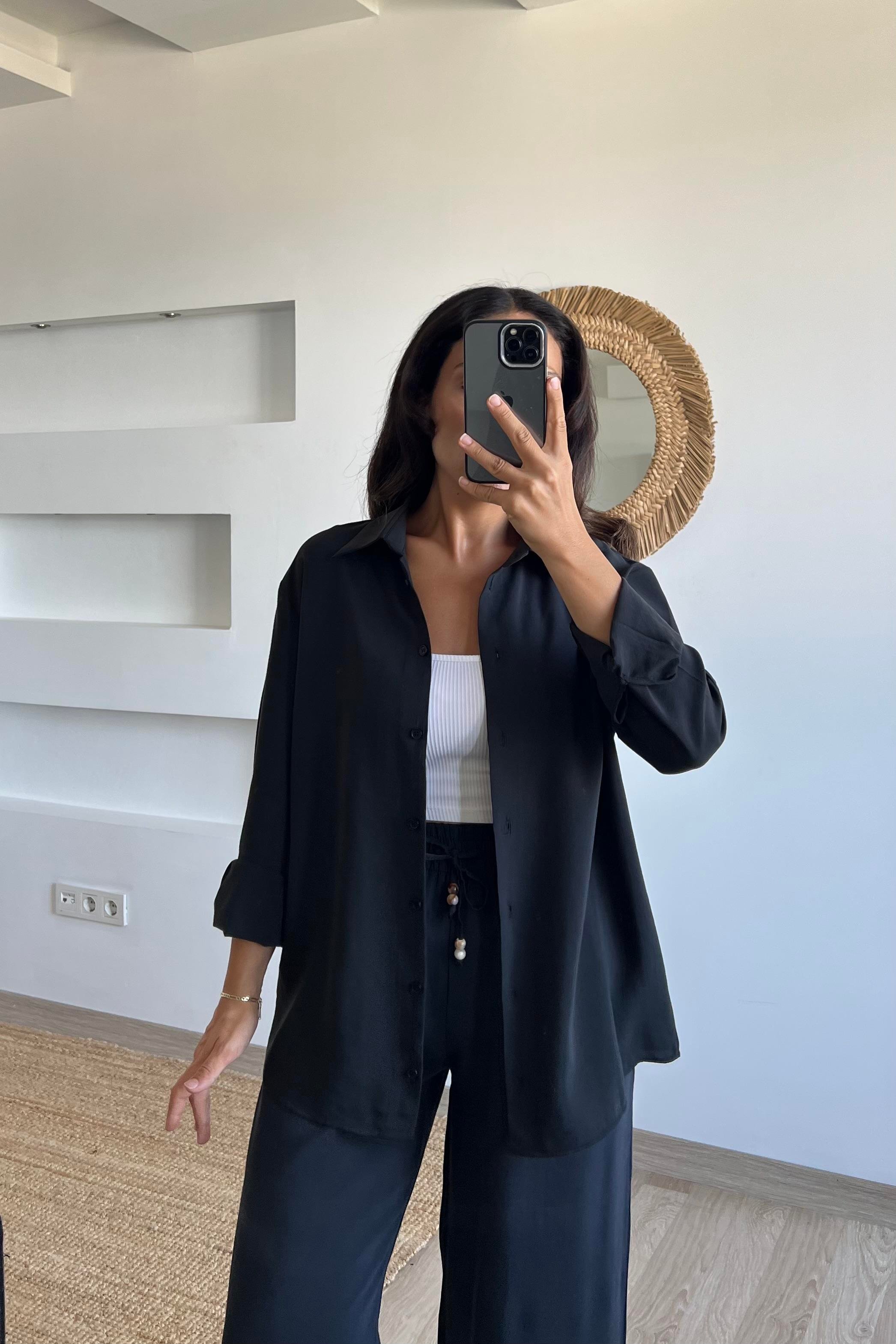 Siyah Modal Premium Gömlek Pantolon Takım uygun fiyatlarda www.butikhola.com adresinde