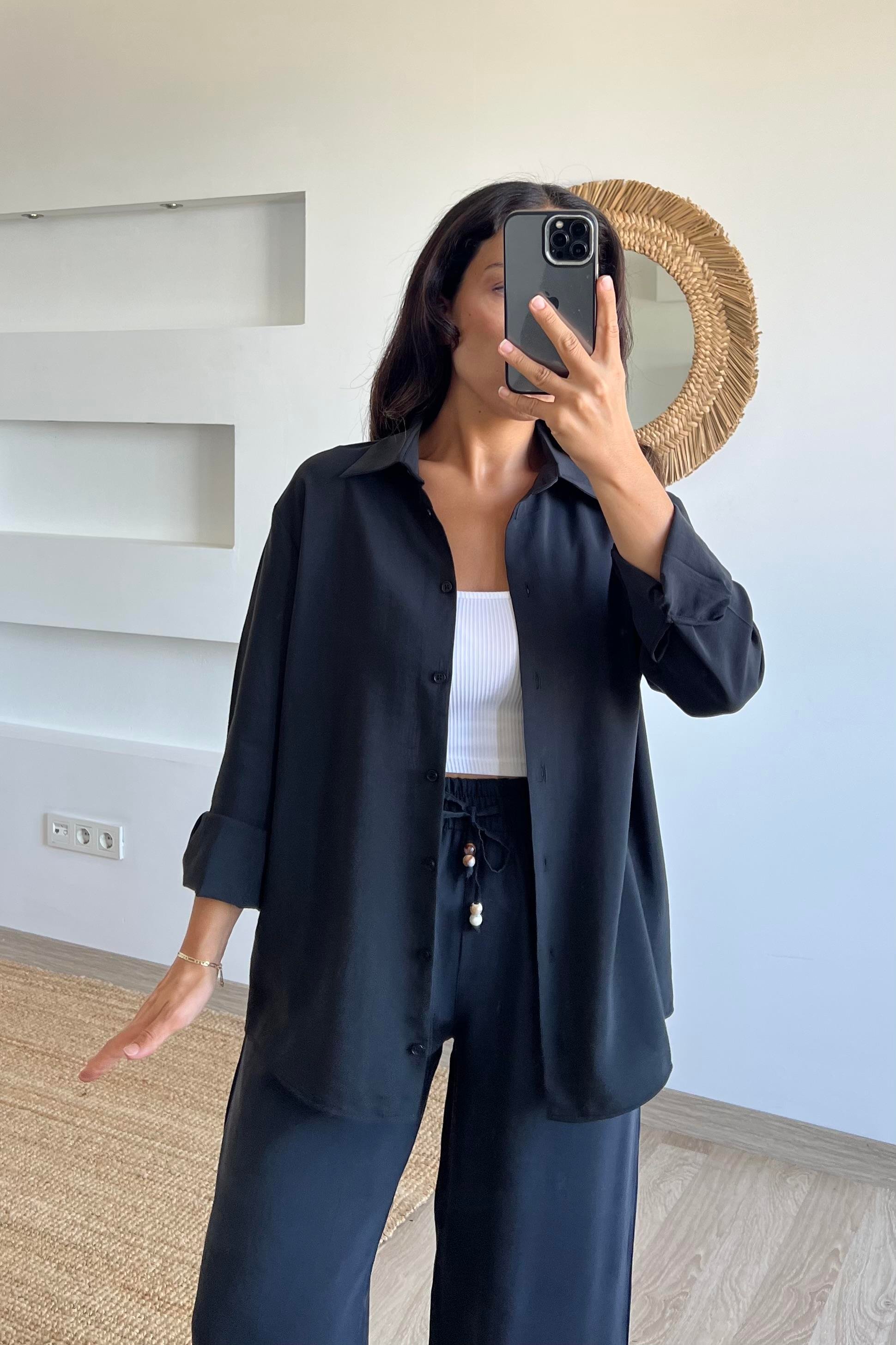 Siyah Modal Premium Gömlek Pantolon Takım uygun fiyatlarda www.butikhola.com adresinde