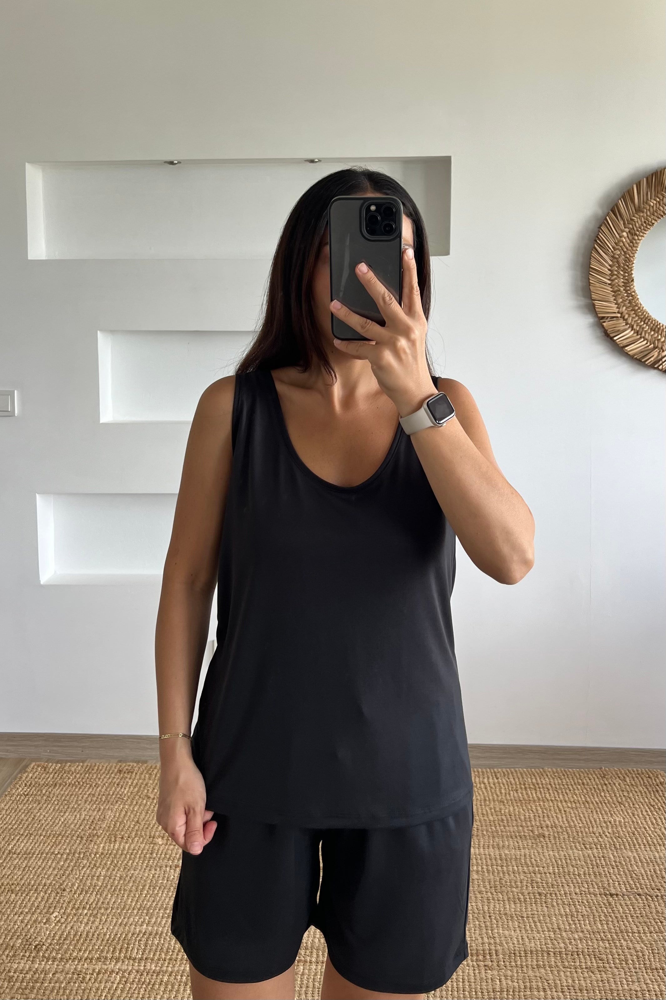 Siyah Modal Şortlu Takım uygun fiyatlarda www.butikhola.com adresinde