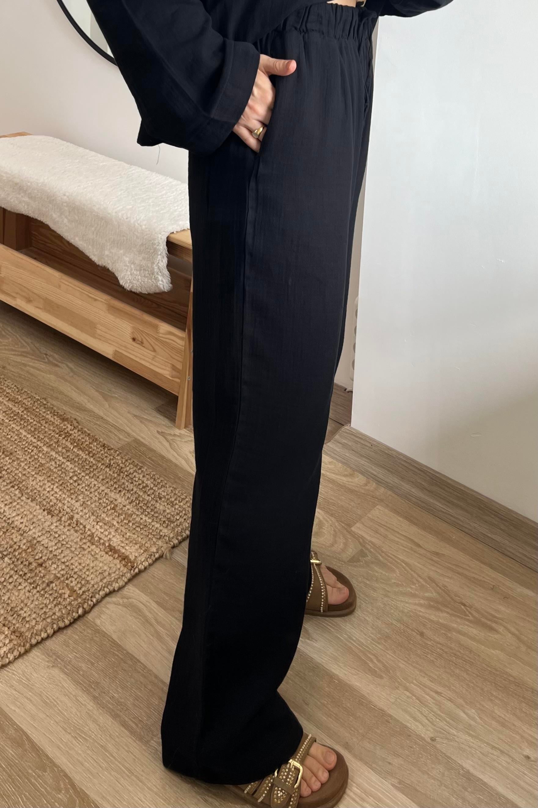 Siyah Müslin Gömlek Pantolon Takım uygun fiyatlarda www.butikhola.com adresinde