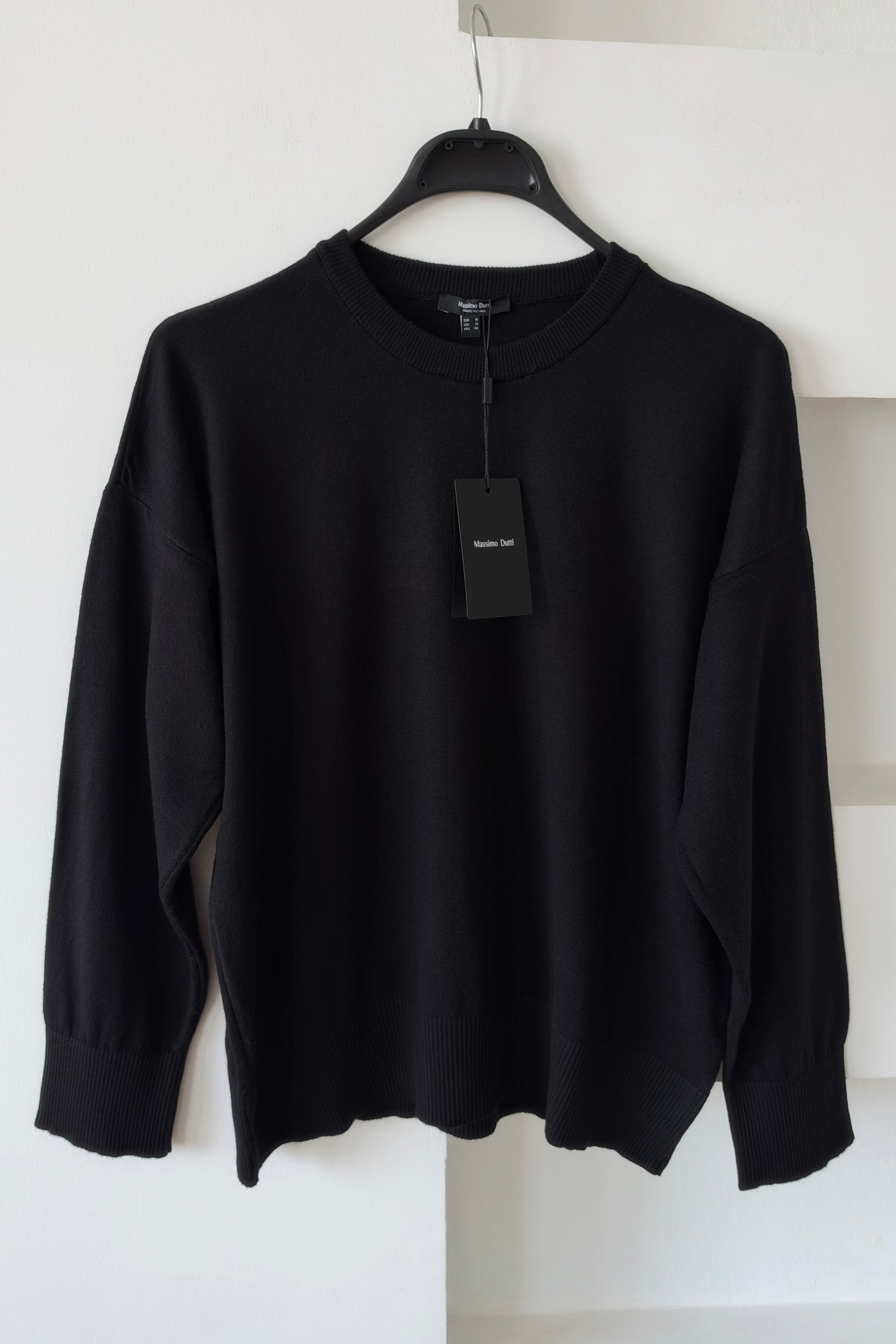 Siyah Organik Pamuk Basic Kazak uygun fiyatlarda www.butikhola.com adresinde