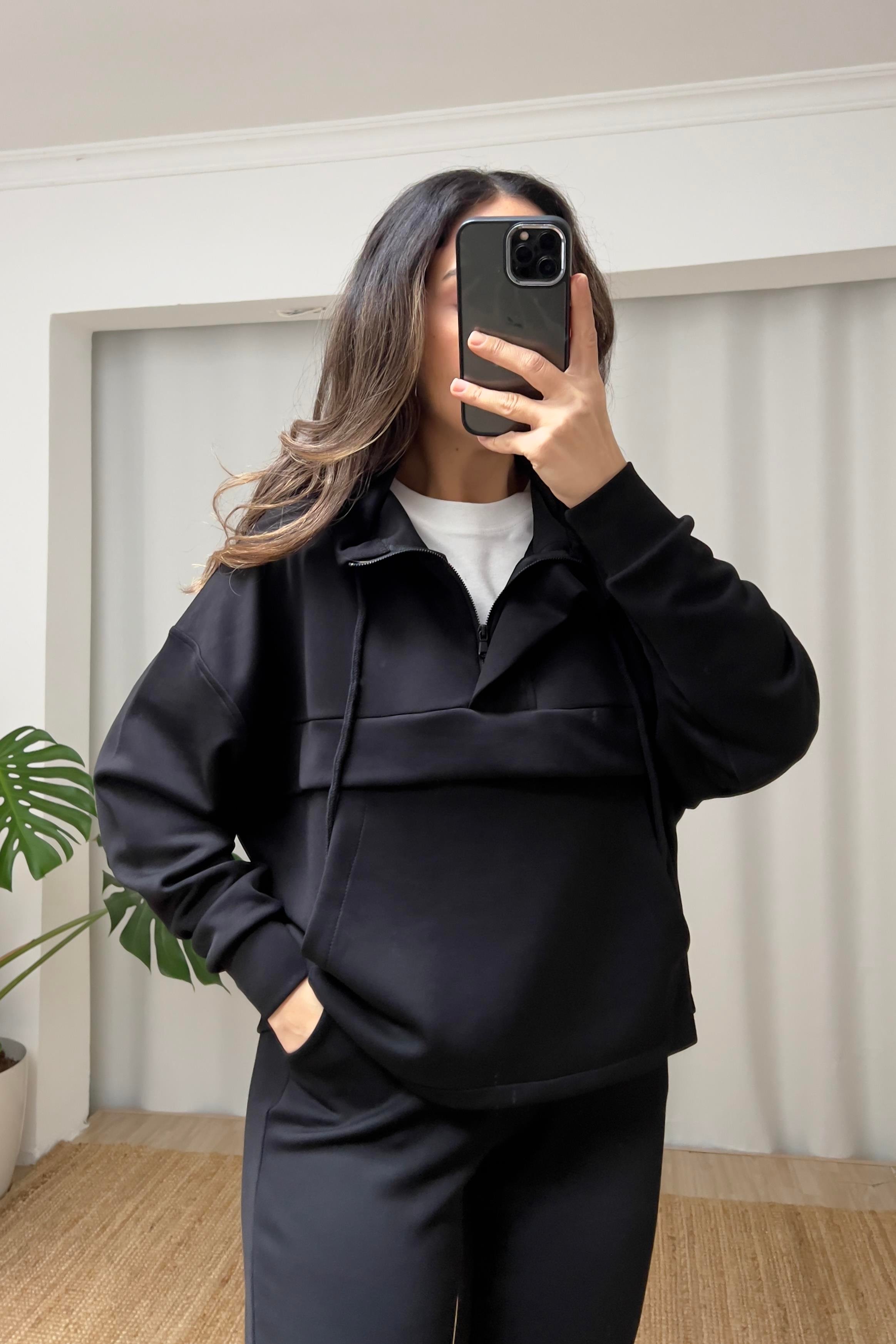 Siyah Oys Kanguru Cep Modal Takım uygun fiyatlarda www.butikhola.com adresinde