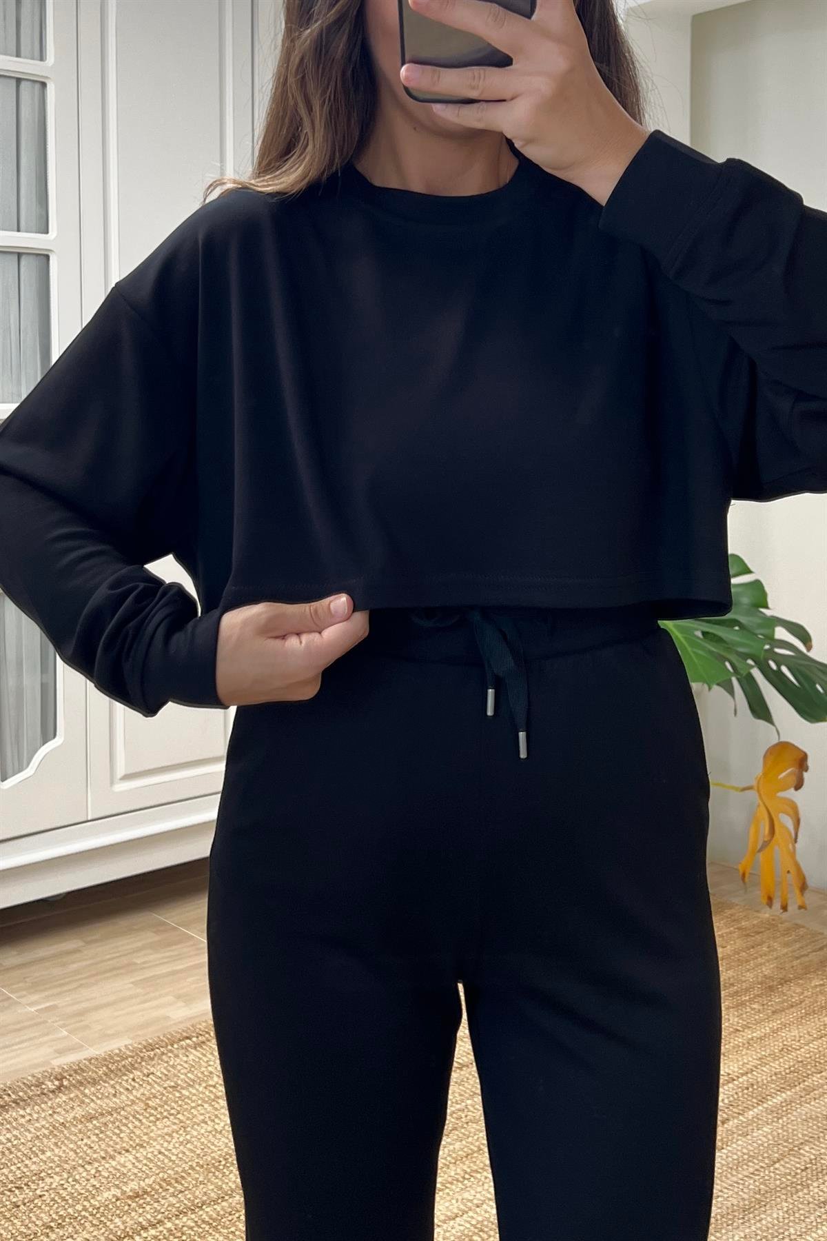 Siyah Oysho Modal Sweatshirt uygun fiyatlarda www.butikhola.com adresinde