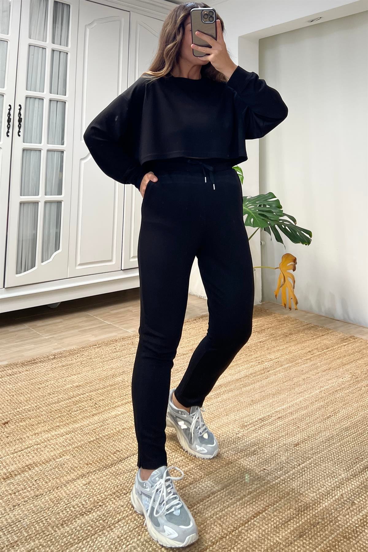 Siyah Oysho Modal Sweatshirt uygun fiyatlarda www.butikhola.com adresinde