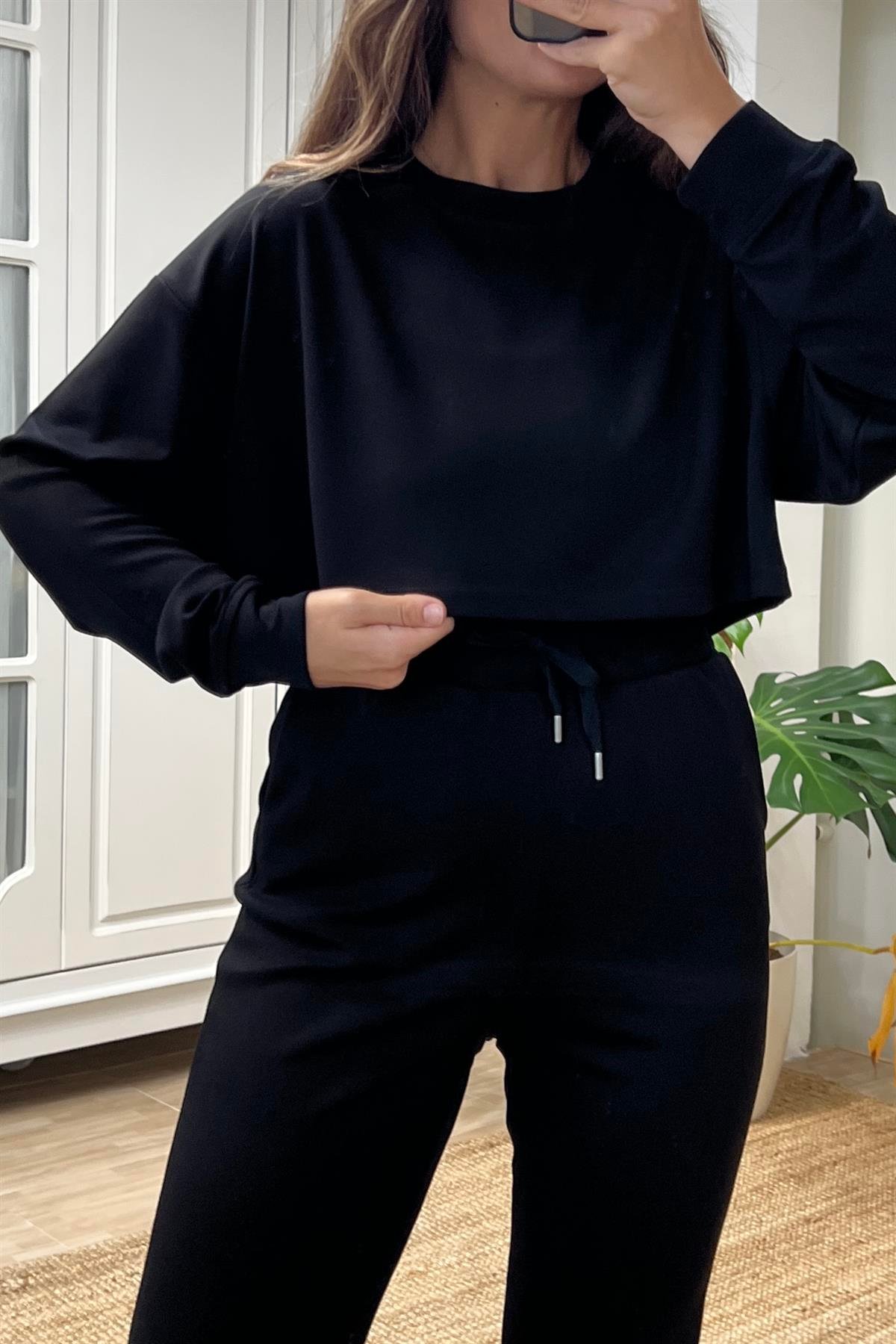 Siyah Oysho Modal Sweatshirt uygun fiyatlarda www.butikhola.com adresinde