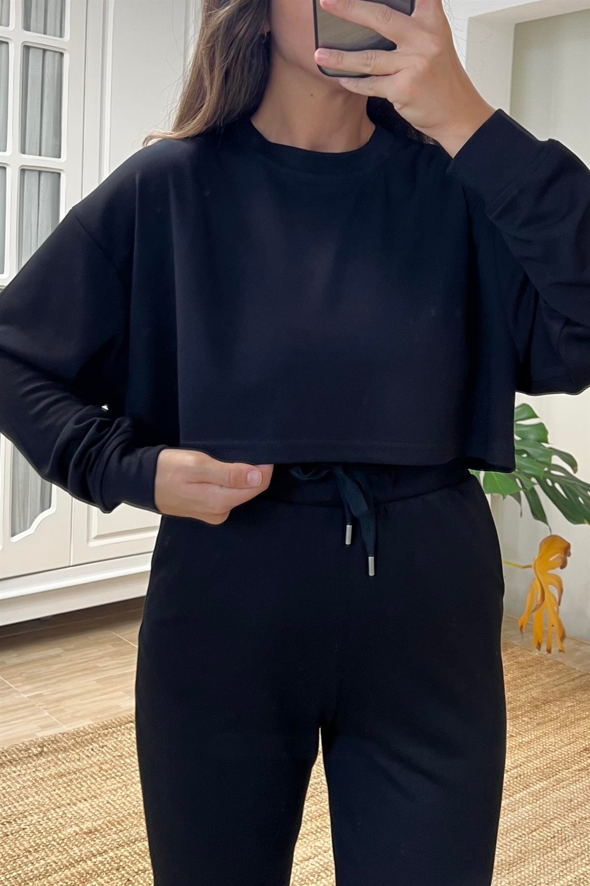 Siyah Oysho Modal Sweatshirt uygun fiyatlarda www.butikhola.com adresinde