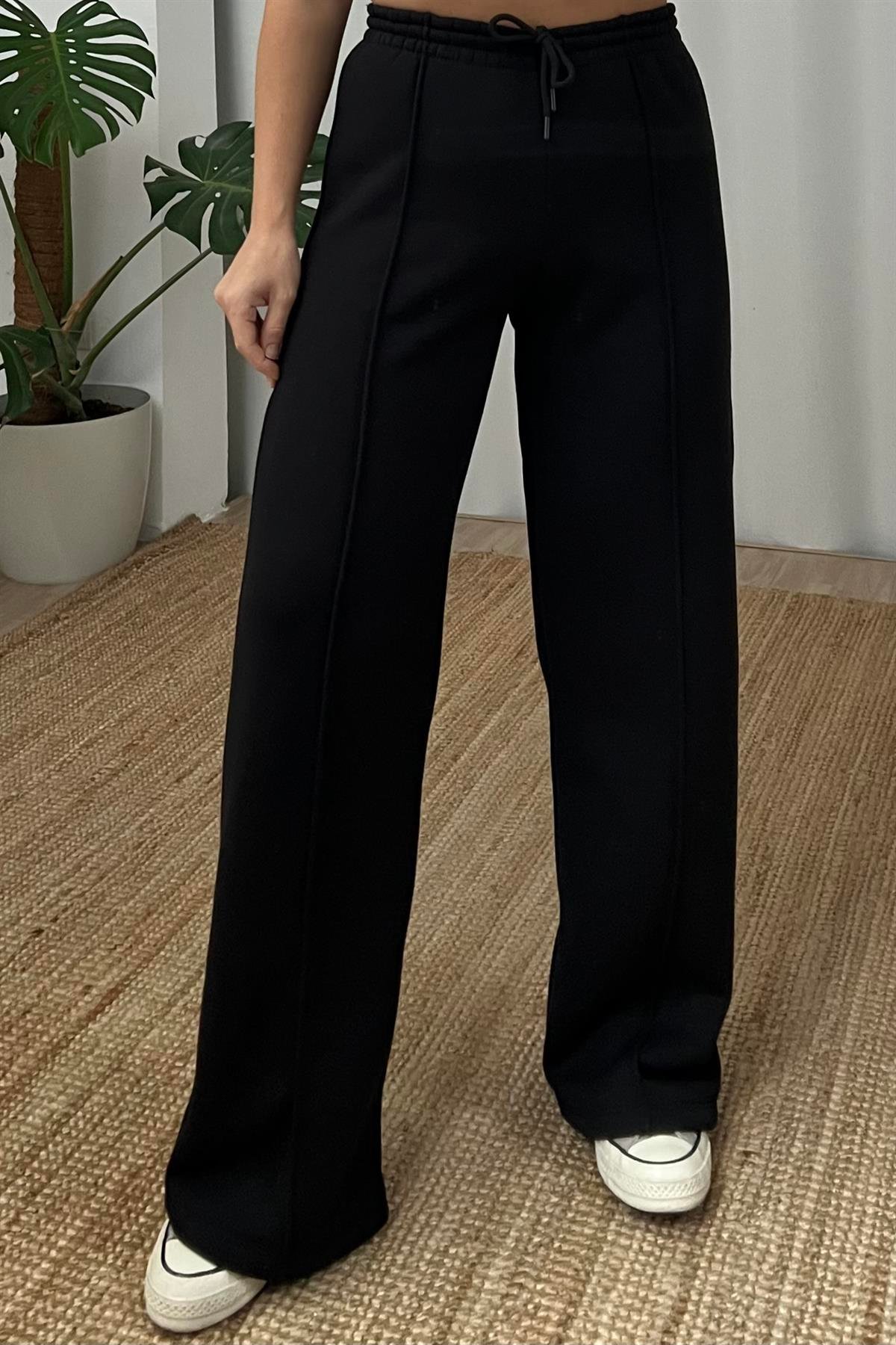 Siyah Palazzo Eşofman Altı uygun fiyatlarda www.butikhola.com adresinde