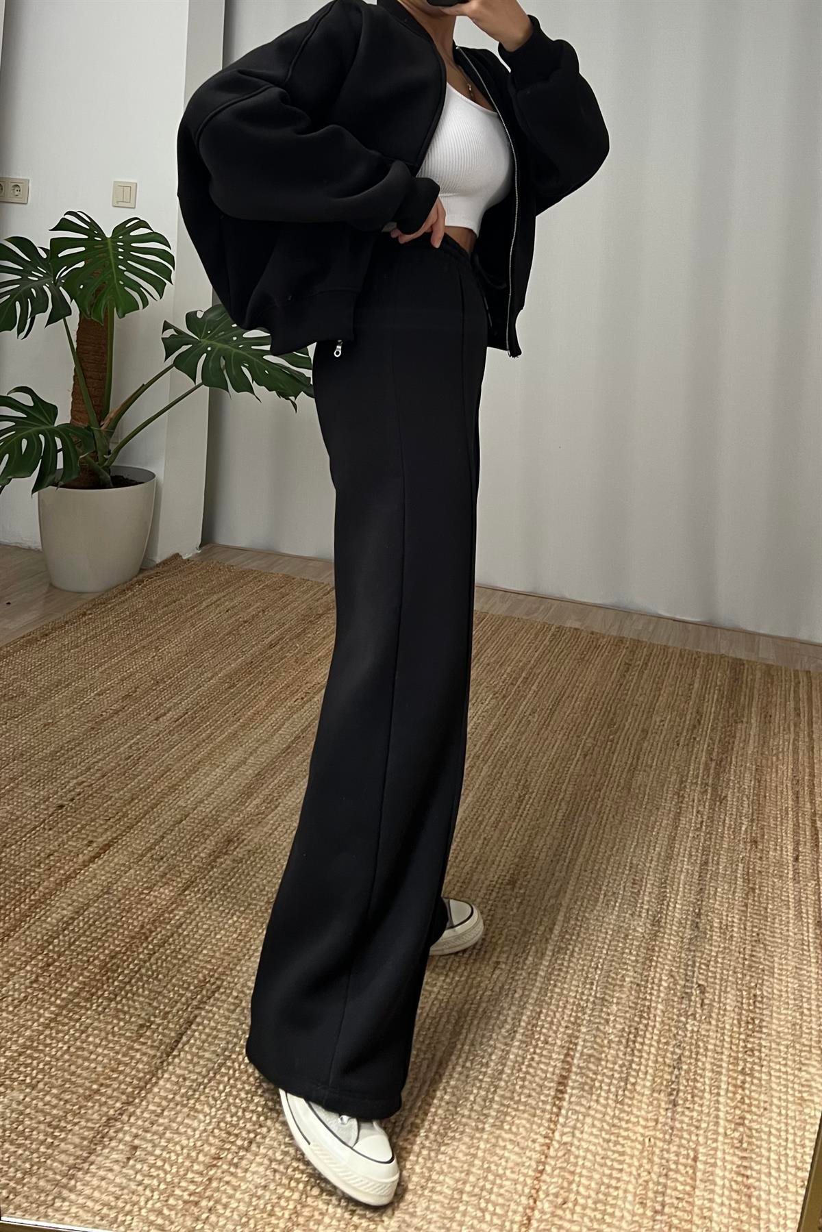Siyah Palazzo Eşofman Altı uygun fiyatlarda www.butikhola.com adresinde