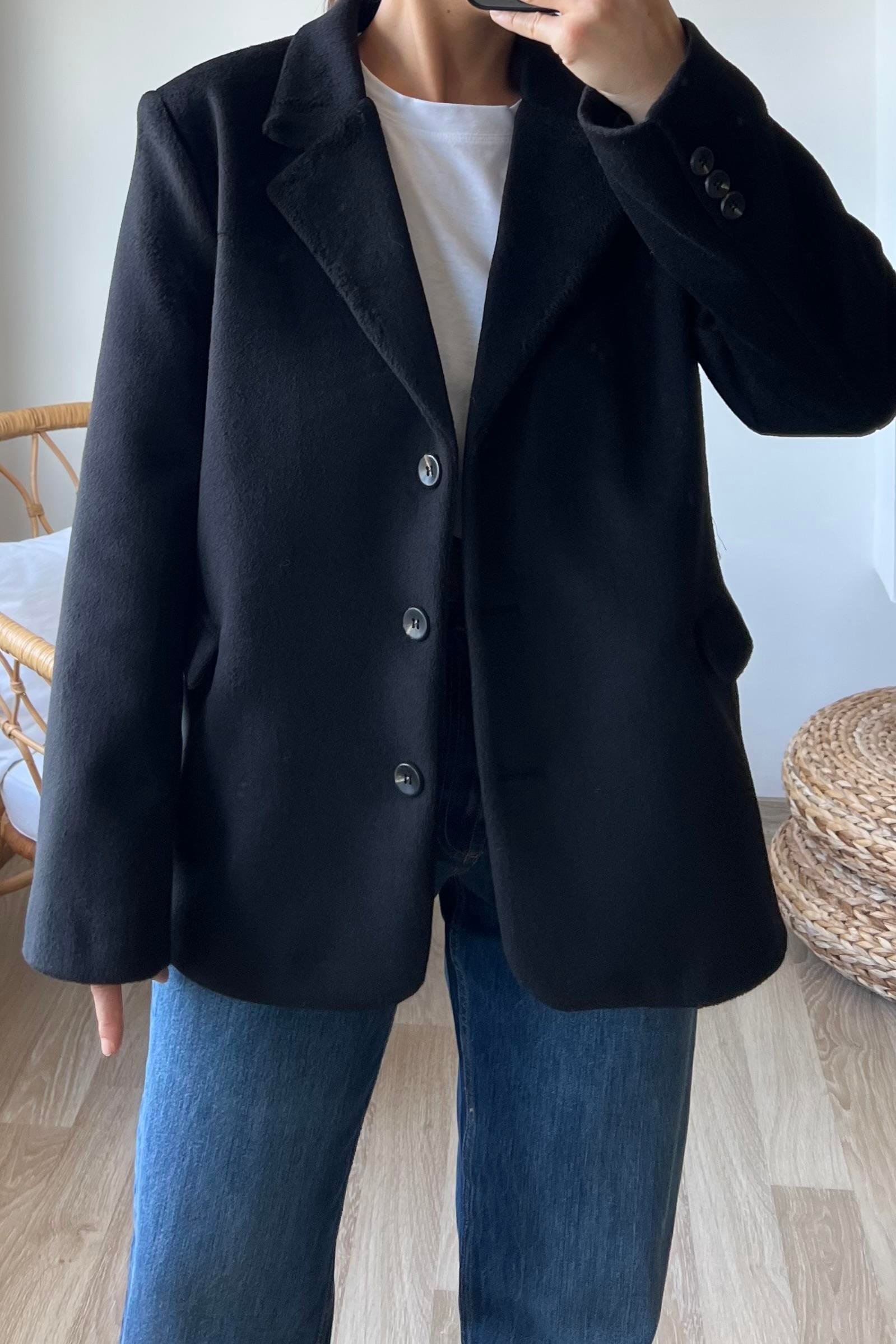 Siyah Premium Cepli Kaşe Blazer Ceket uygun fiyatlarda www.butikhola.com adresinde