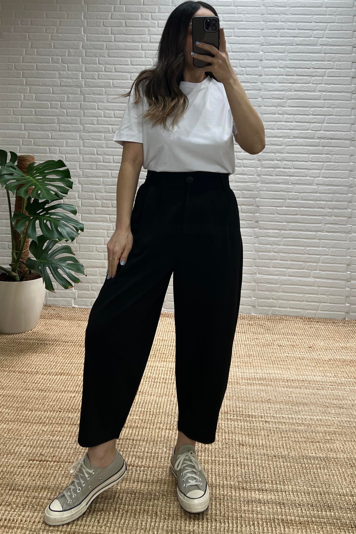 Siyah Şalvar Pantolon uygun fiyatlarda www.butikhola.com adresinde
