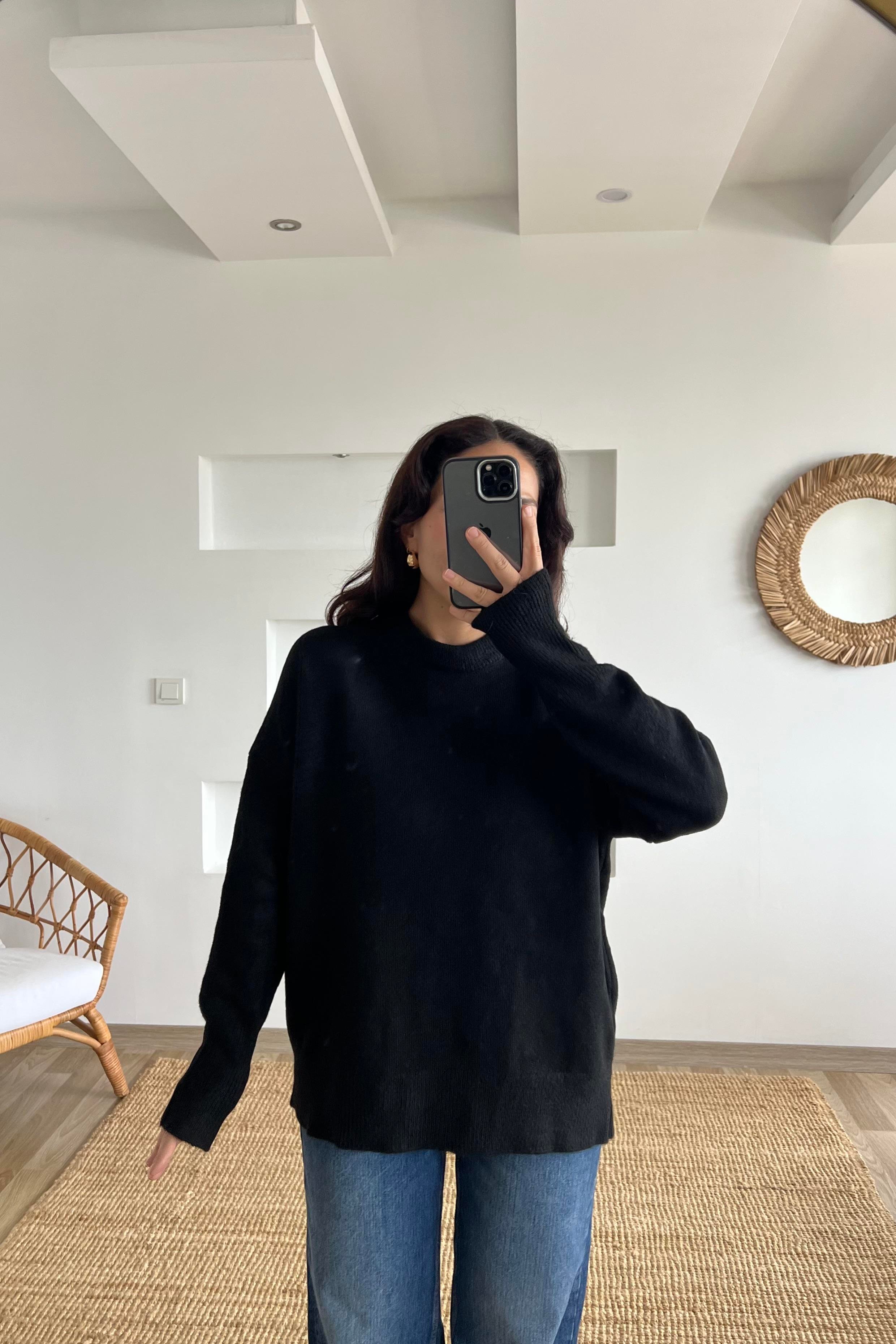 Siyah Soft Touch Basic Kazak  uygun fiyatlarda www.butikhola.com adresinde