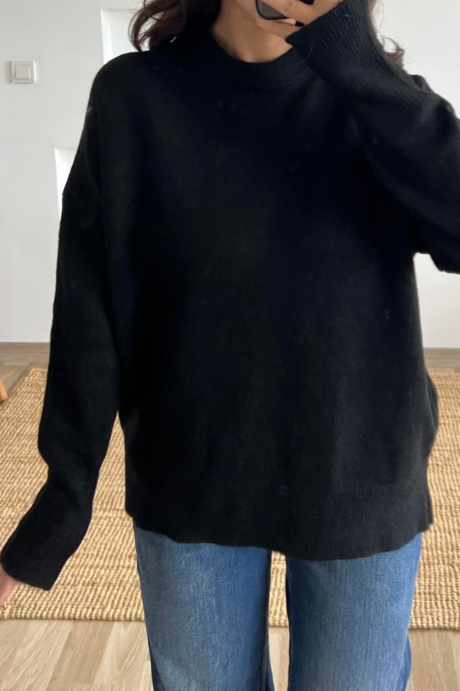 Siyah Soft Touch Basic Kazak  uygun fiyatlarda www.butikhola.com adresinde