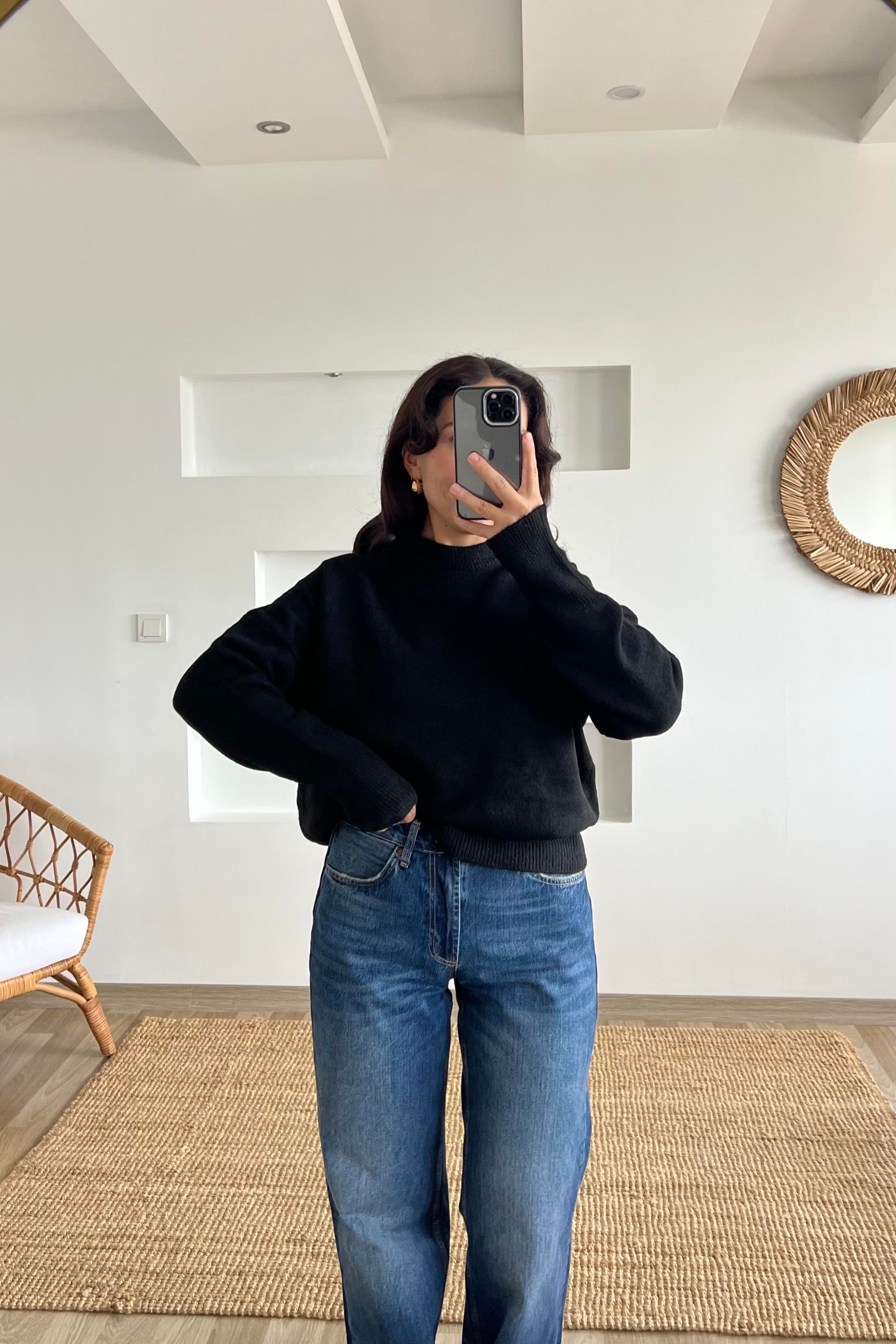 Siyah Soft Touch Basic Kazak  uygun fiyatlarda www.butikhola.com adresinde