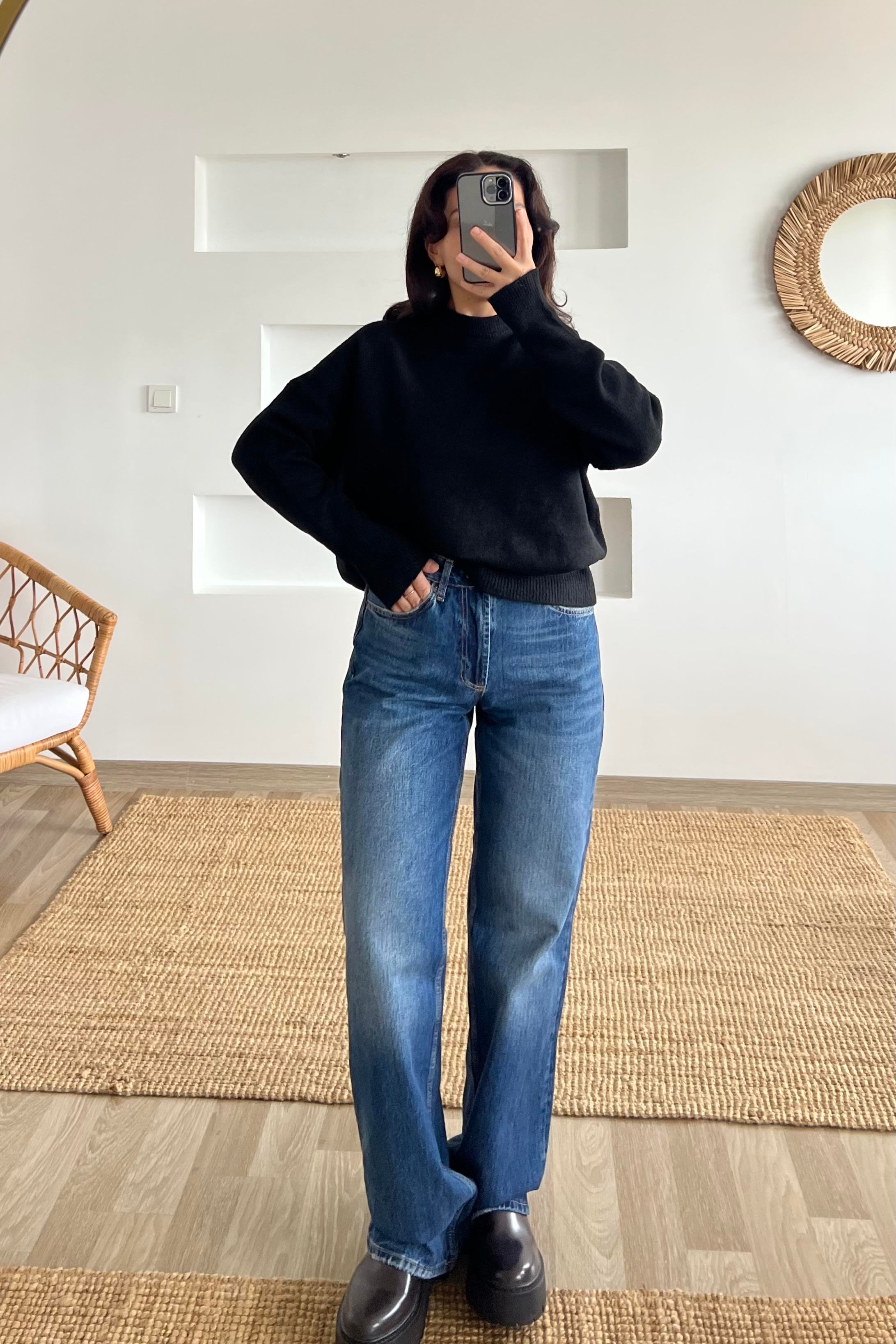 Siyah Soft Touch Basic Kazak  uygun fiyatlarda www.butikhola.com adresinde