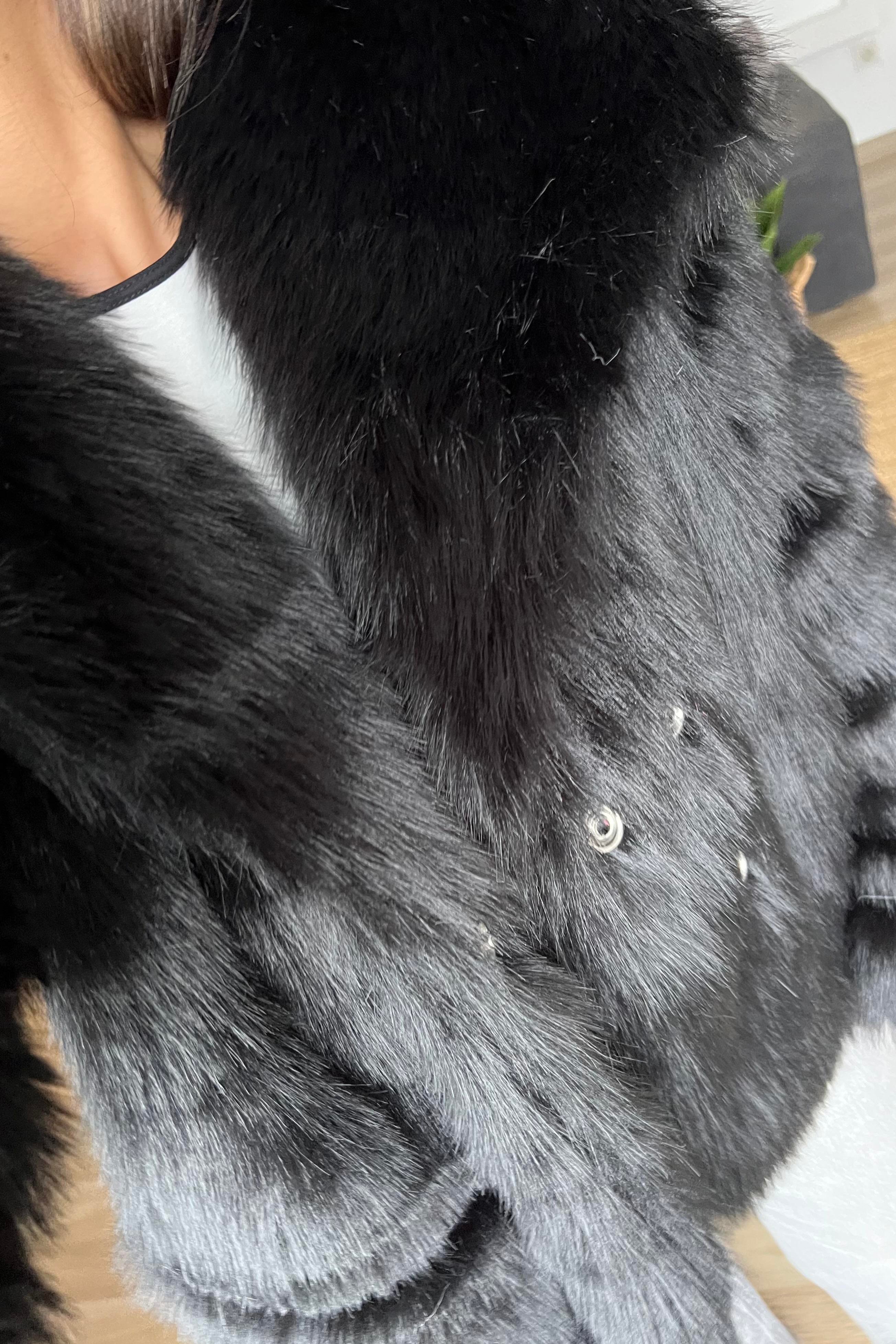 Siyah Suni Kürk Ceket uygun fiyatlarda www.butikhola.com adresinde