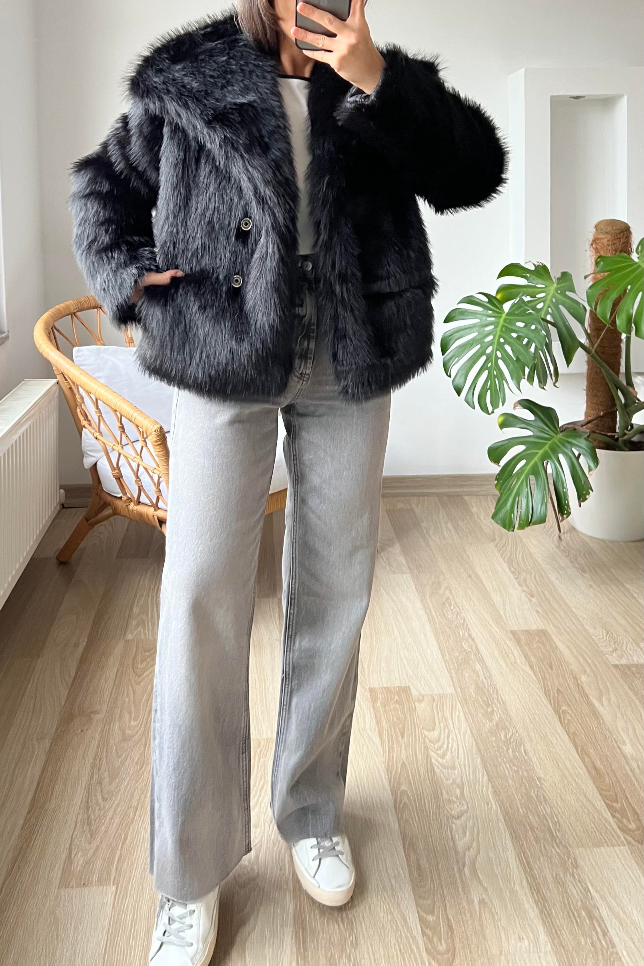 Siyah Suni Kürk Ceket uygun fiyatlarda www.butikhola.com adresinde