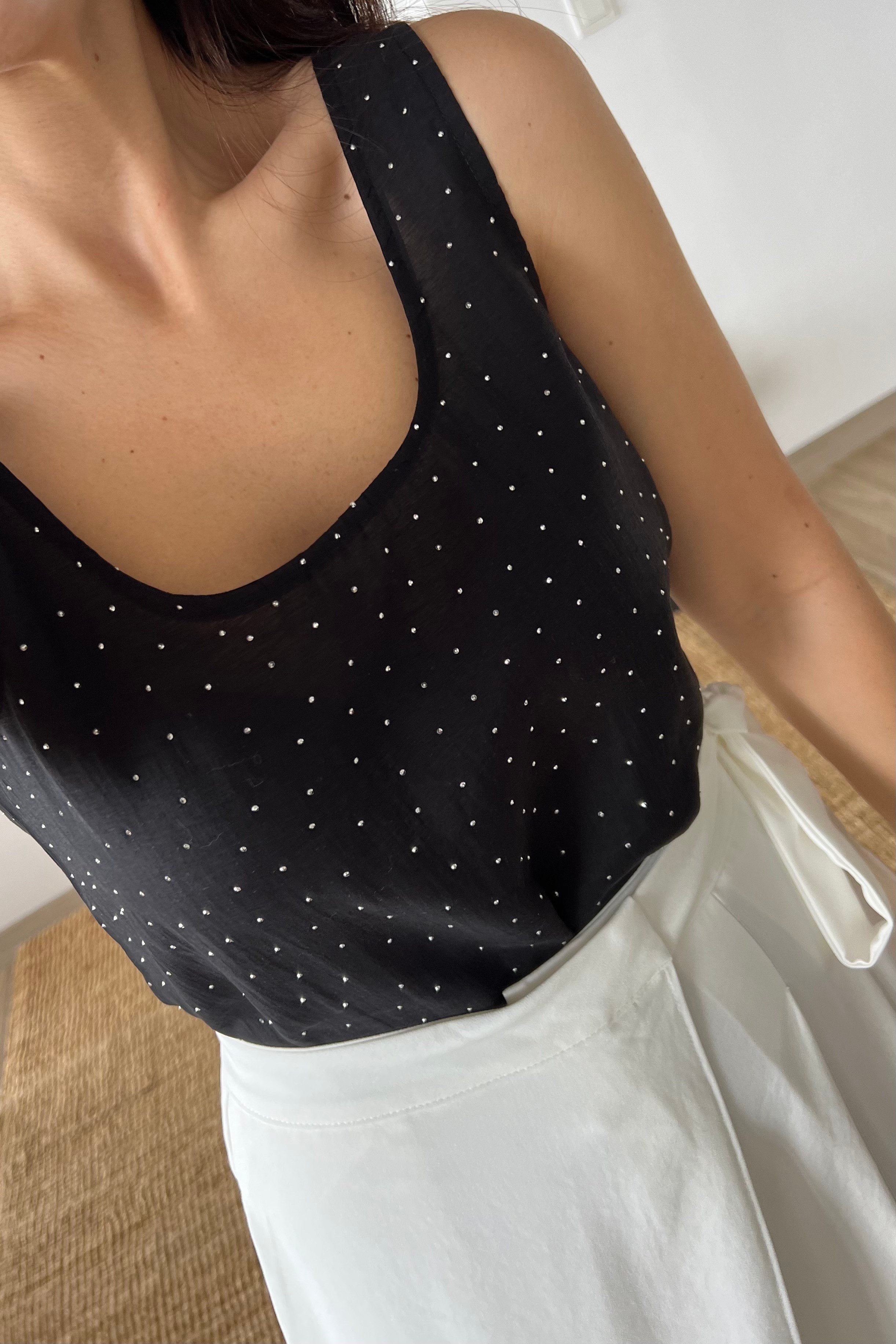 Siyah Taşlı Tensel BLuz uygun fiyatlarda www.butikhola.com adresinde