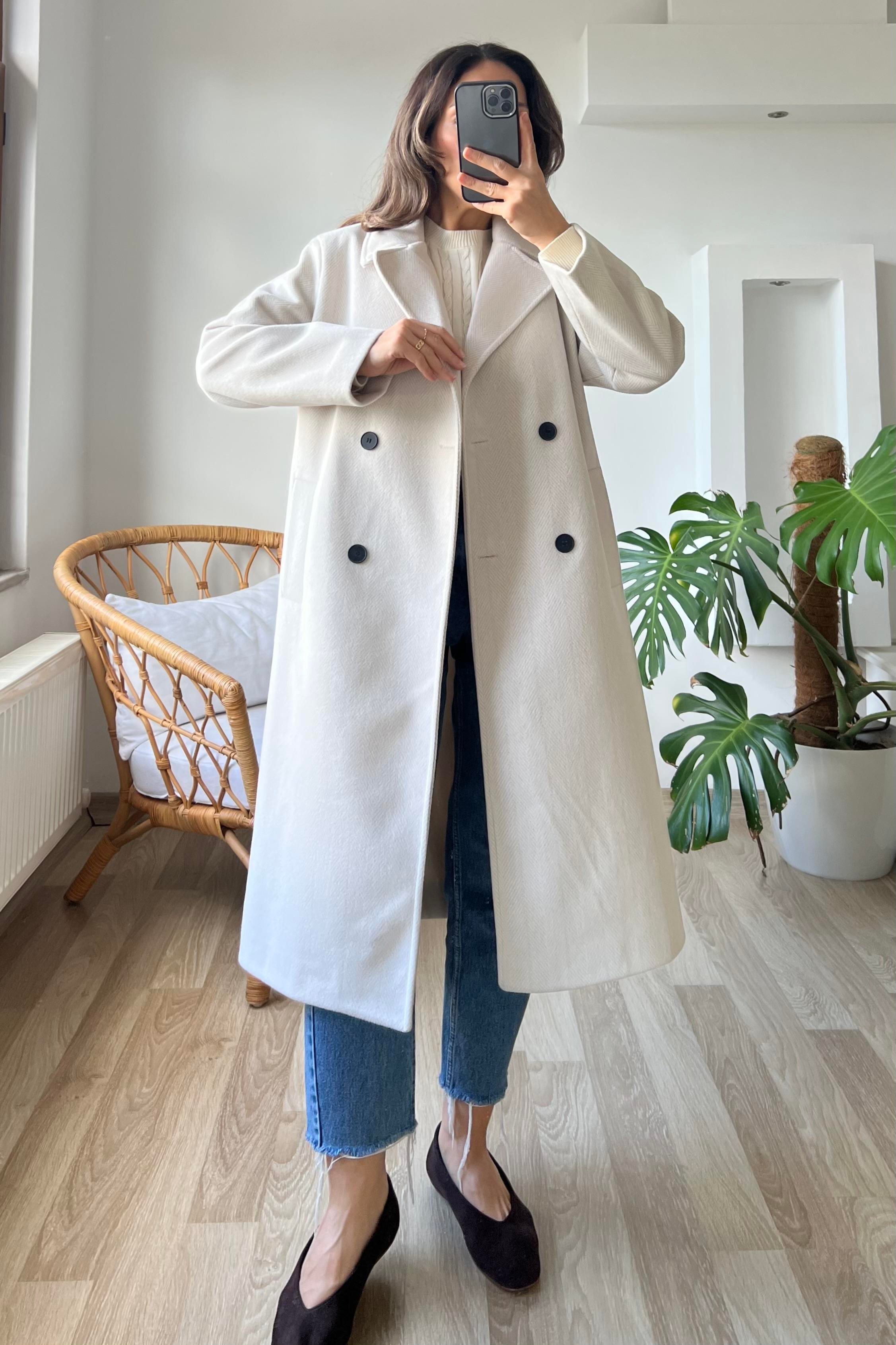 Taş Balıksırtı Premium Kruvaze Kaban uygun fiyatlarda www.butikhola.com adresinde