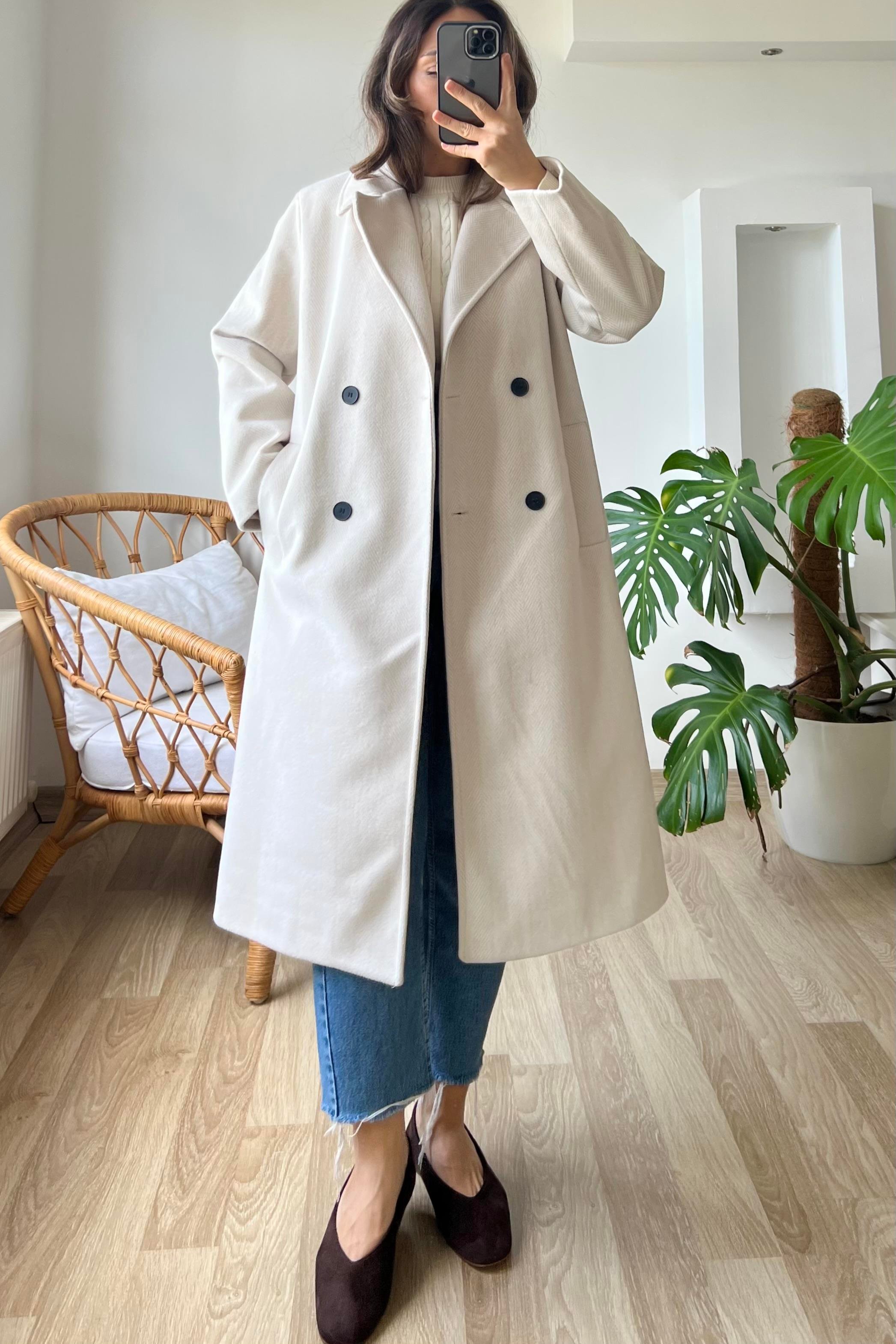 Taş Balıksırtı Premium Kruvaze Kaban uygun fiyatlarda www.butikhola.com adresinde