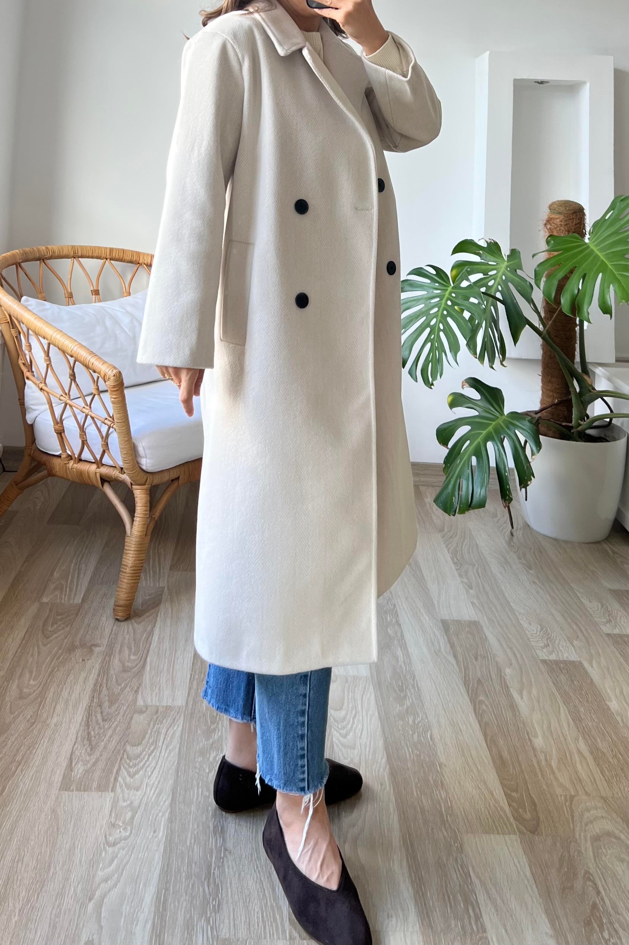 Taş Balıksırtı Premium Kruvaze Kaban uygun fiyatlarda www.butikhola.com adresinde