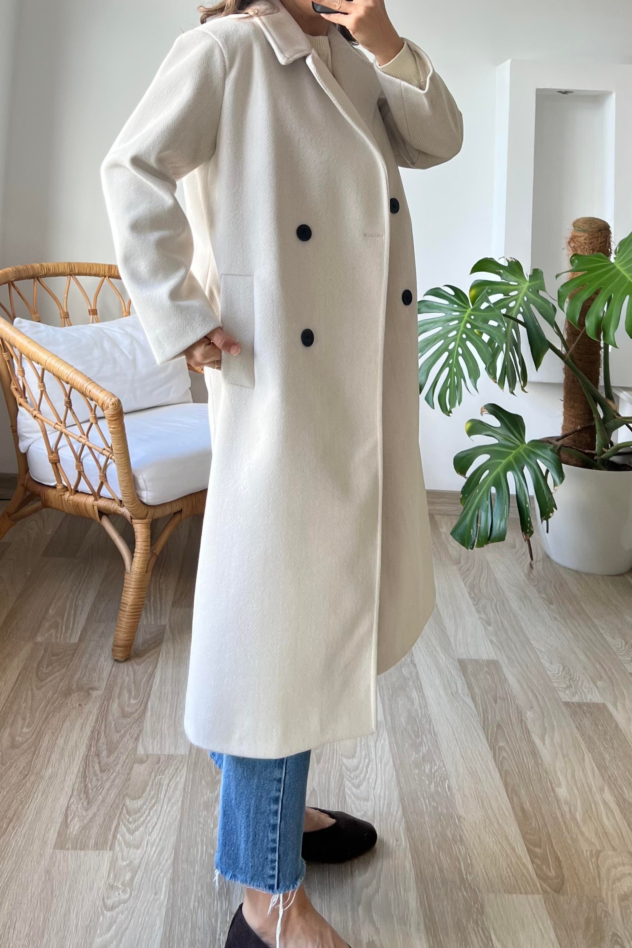 Taş Balıksırtı Premium Kruvaze Kaban uygun fiyatlarda www.butikhola.com adresinde