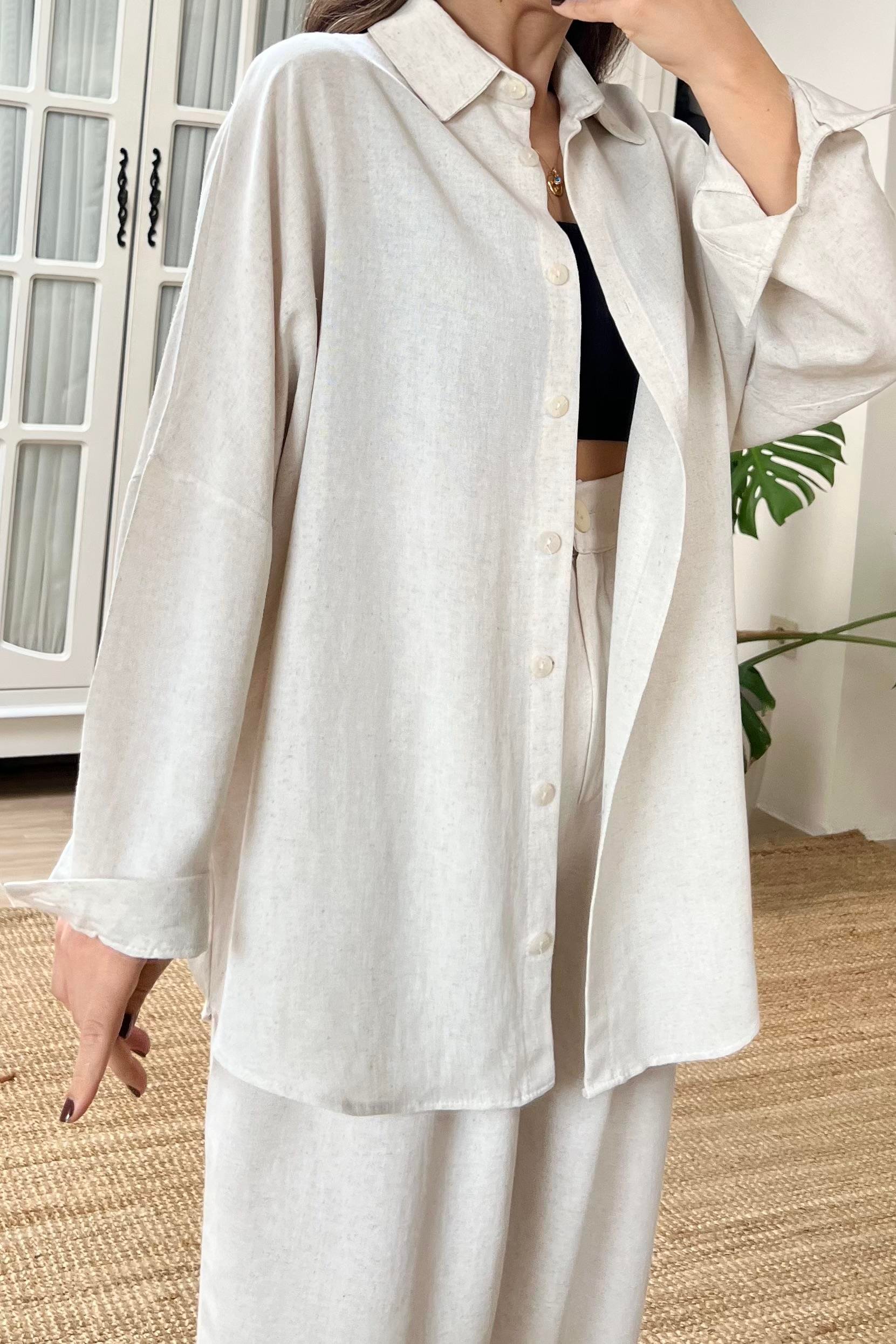 Taş Beli Lastikli Keten Şalvar Pantolon uygun fiyatlarda www.butikhola.com adresinde