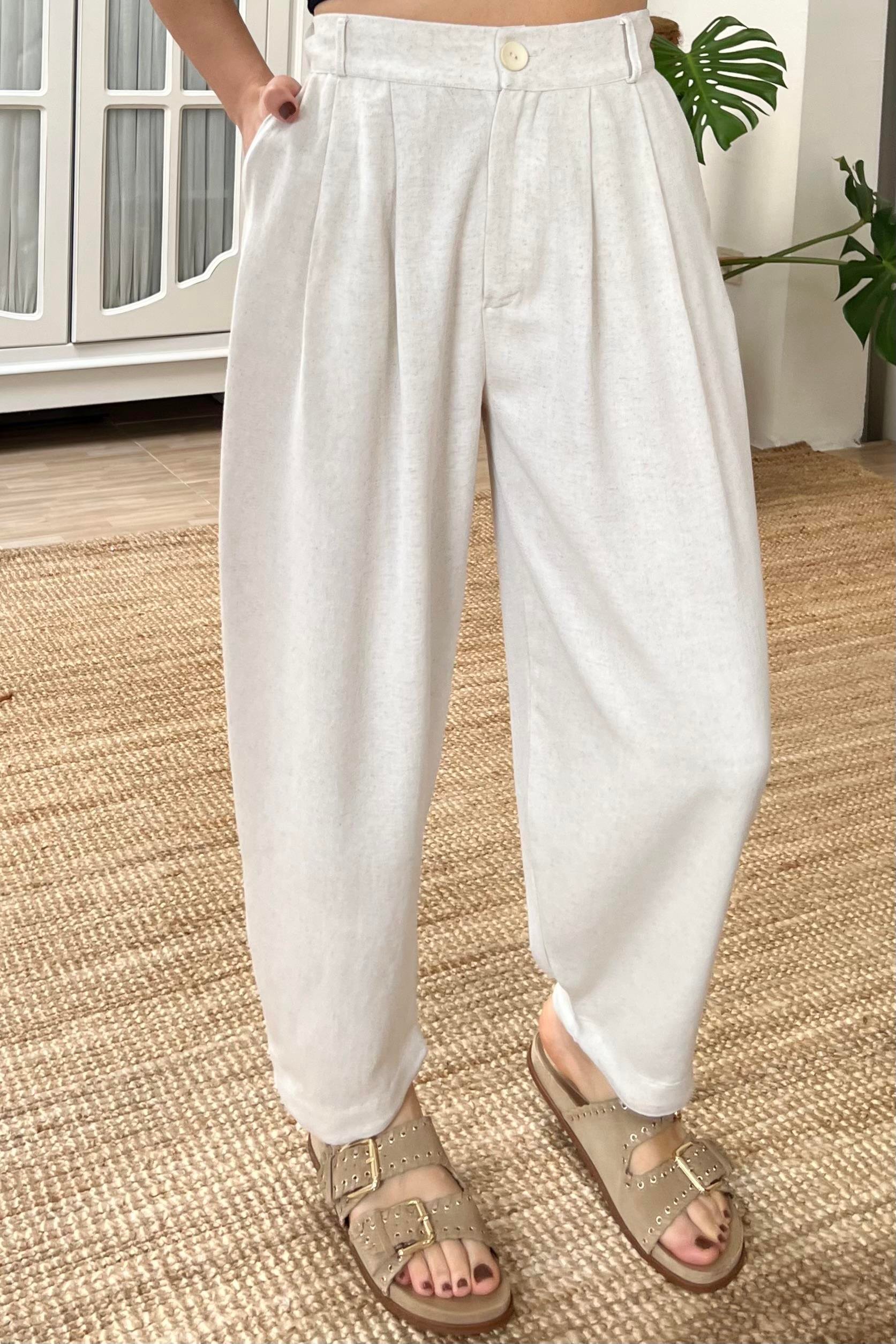 Taş Beli Lastikli Keten Şalvar Pantolon uygun fiyatlarda www.butikhola.com adresinde