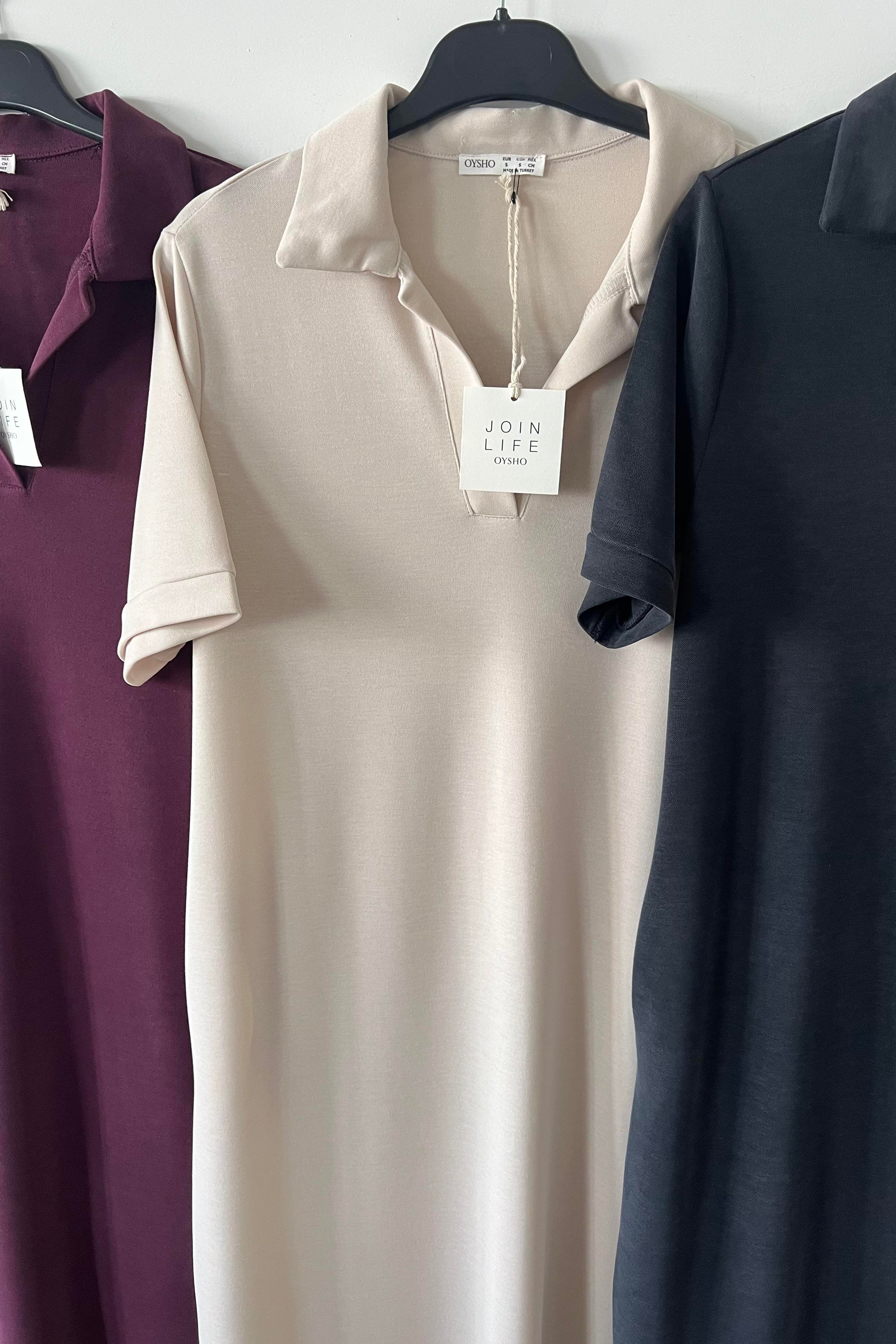 Taş Cepli Polo Yaka Comfort Elbise uygun fiyatlarda www.butikhola.com adresinde