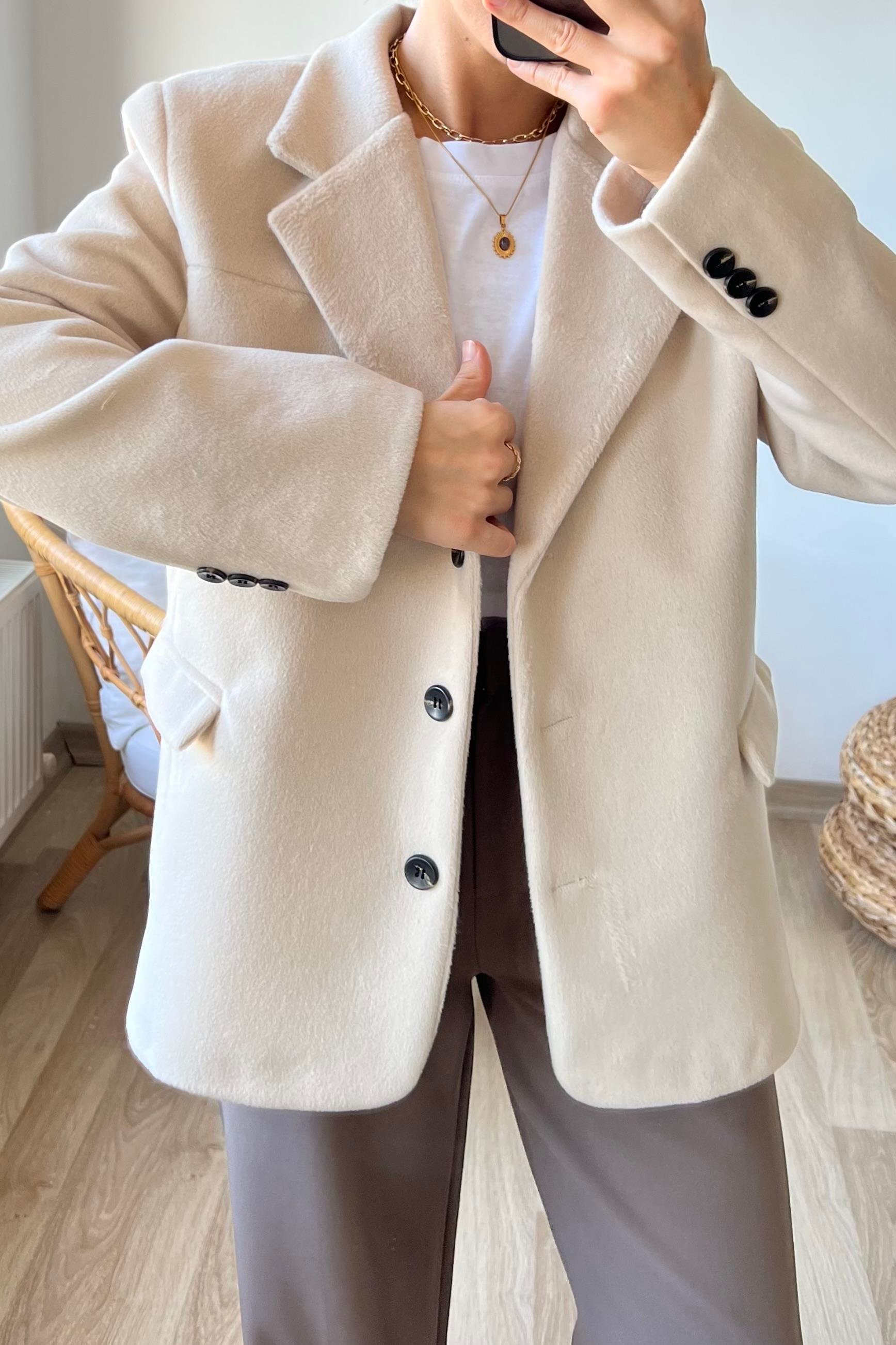 Taş Premium Cepli Kaşe Blazer Ceket uygun fiyatlarda www.butikhola.com adresinde