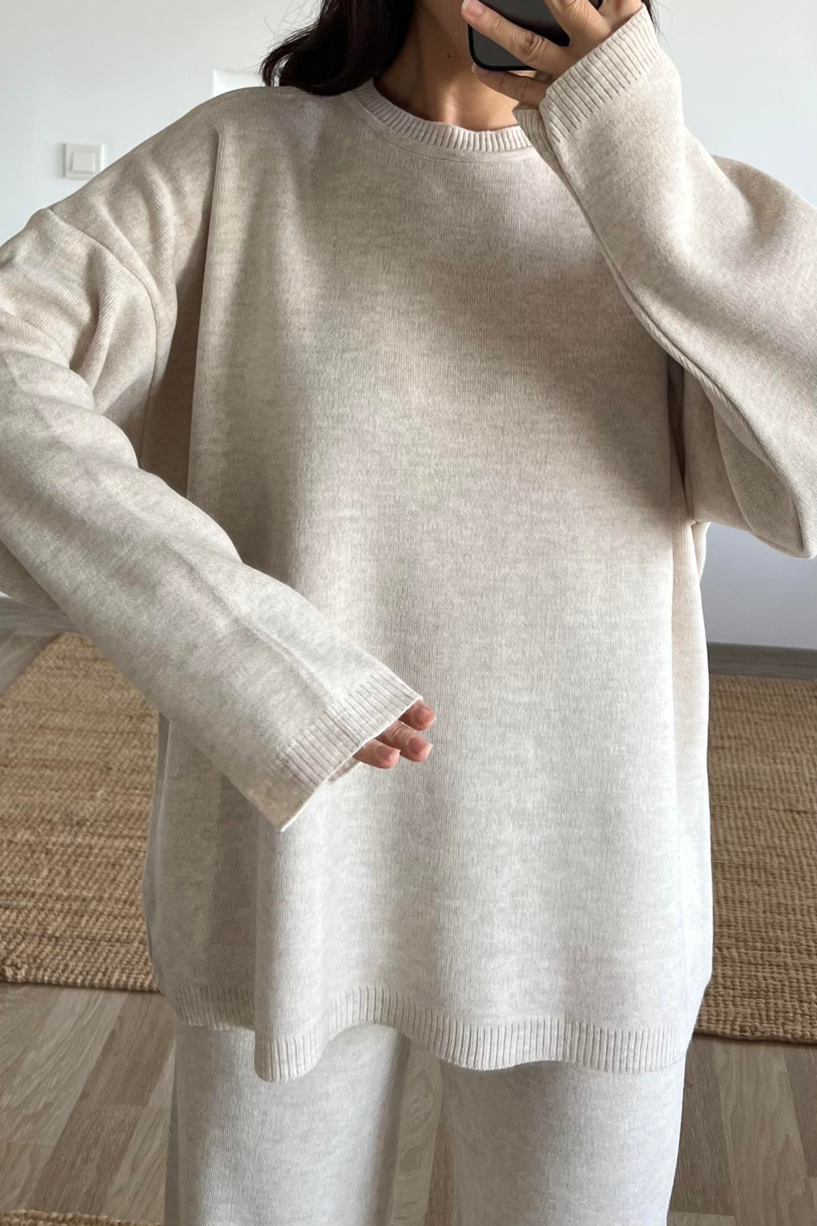 Taş Rengi Comfort Triko Takım uygun fiyatlarda www.butikhola.com adresinde