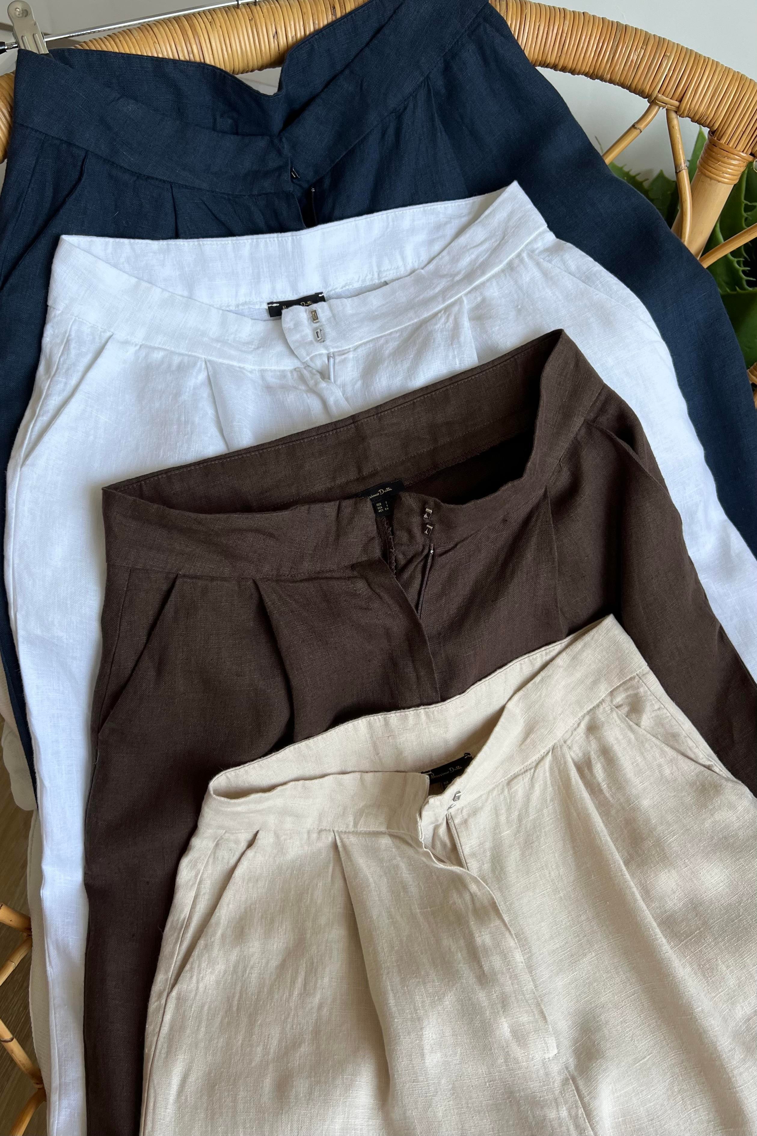 Taş Rengi Ham Keten Comfort Pantolon uygun fiyatlarda www.butikhola.com adresinde