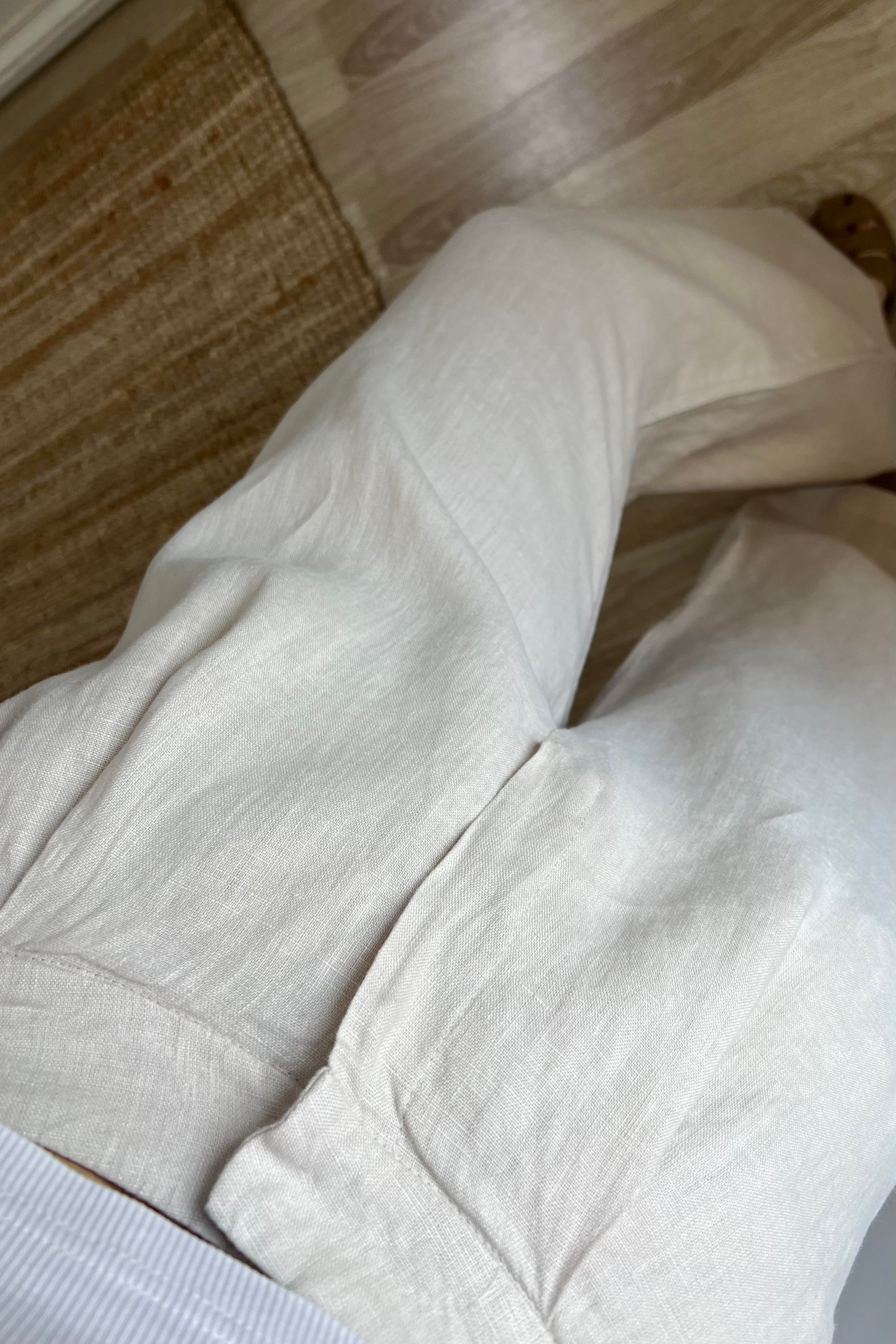 Taş Rengi Ham Keten Comfort Pantolon uygun fiyatlarda www.butikhola.com adresinde