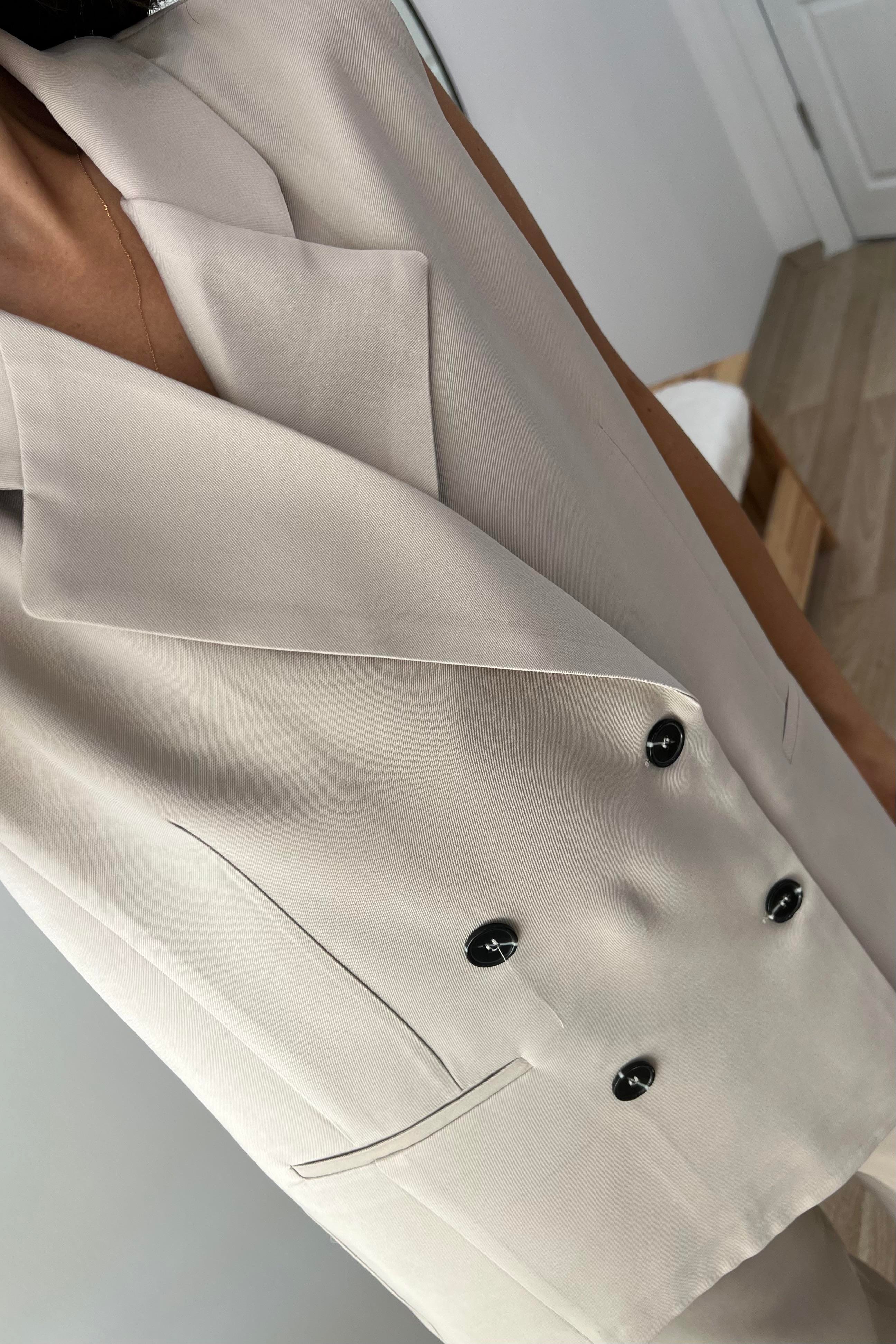 Taş Rengi Oversize Maskülen Yelek Pantolon Takım uygun fiyatlarda www.butikhola.com adresinde