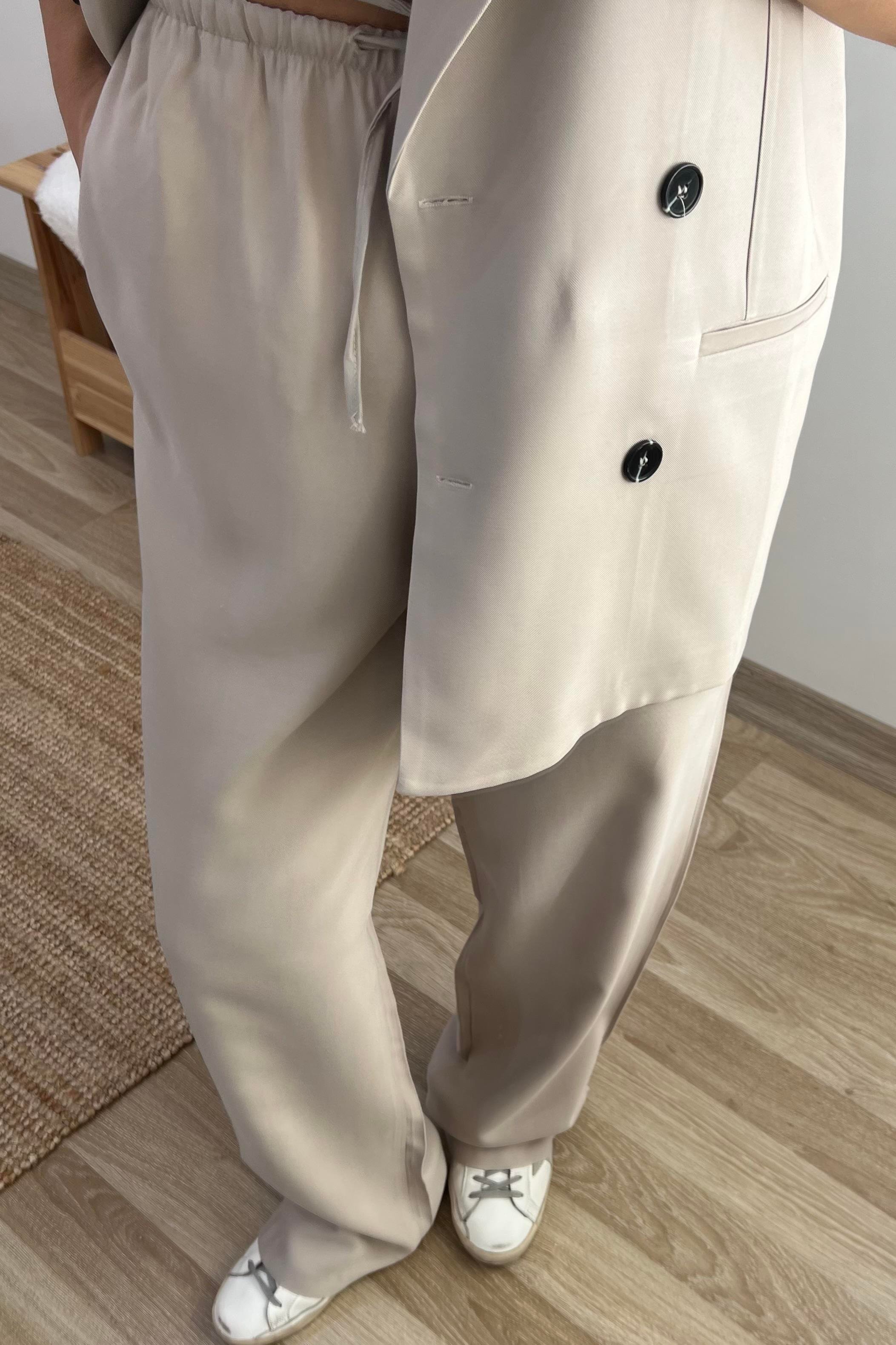 Taş Rengi Oversize Maskülen Yelek Pantolon Takım uygun fiyatlarda www.butikhola.com adresinde