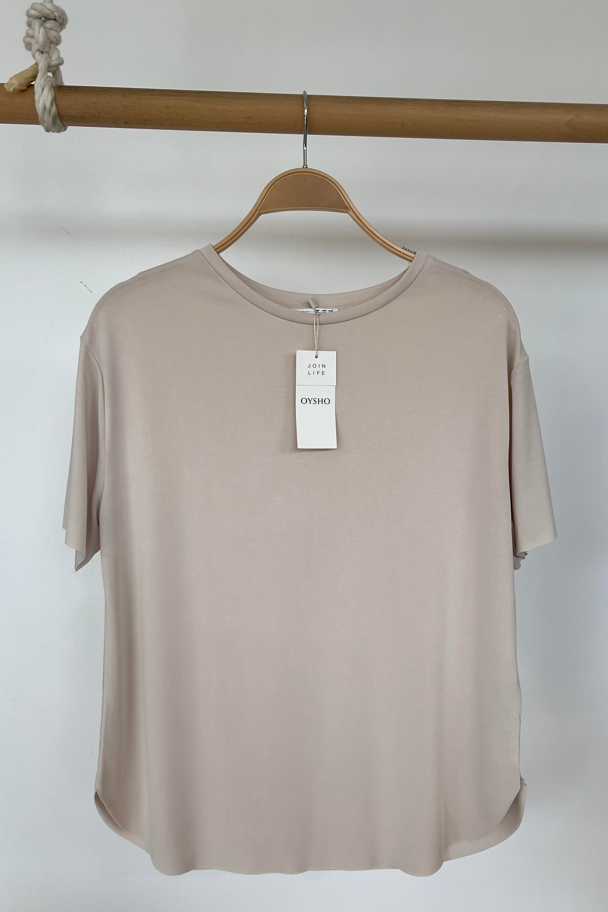 Taş Rengi Oys Modal Tshirt uygun fiyatlarda www.butikhola.com adresinde