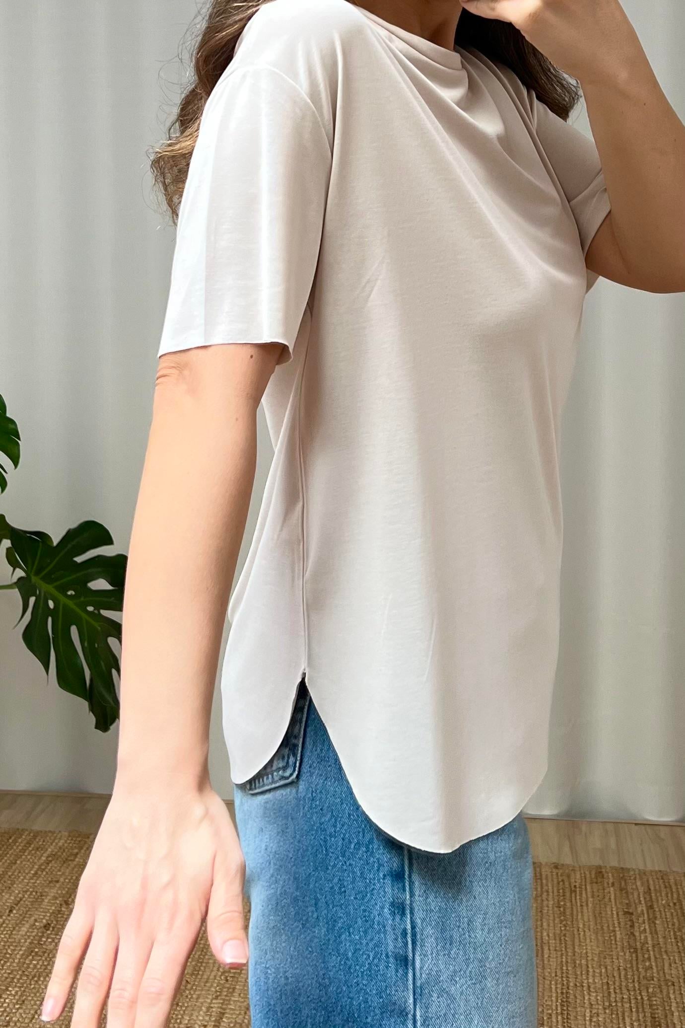 Taş Rengi Oys Modal Tshirt uygun fiyatlarda www.butikhola.com adresinde