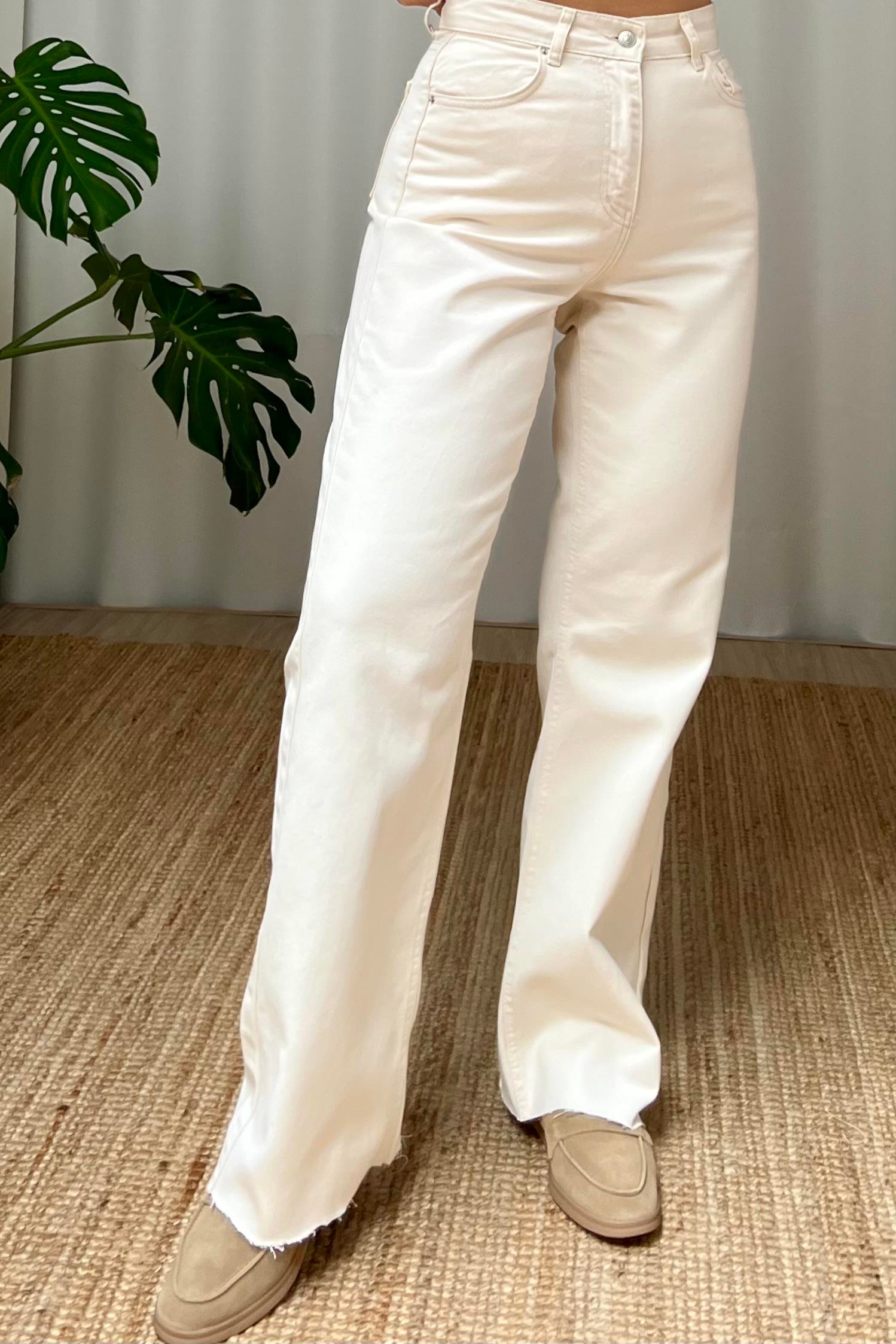 Taş Rengi Yüksek Bel Wide Leg Jean uygun fiyatlarda www.butikhola.com adresinde
