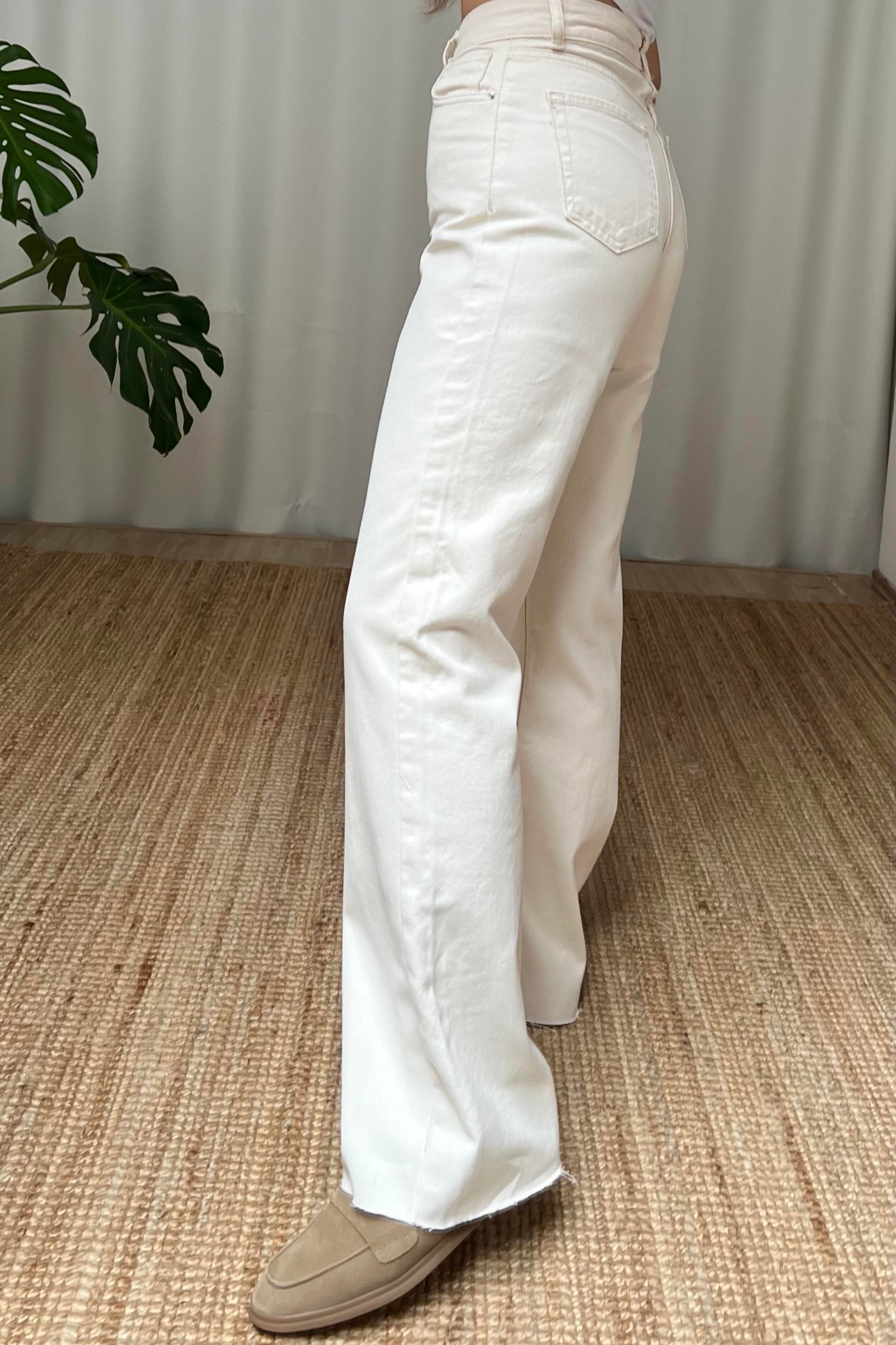 Taş Rengi Yüksek Bel Wide Leg Jean uygun fiyatlarda www.butikhola.com adresinde