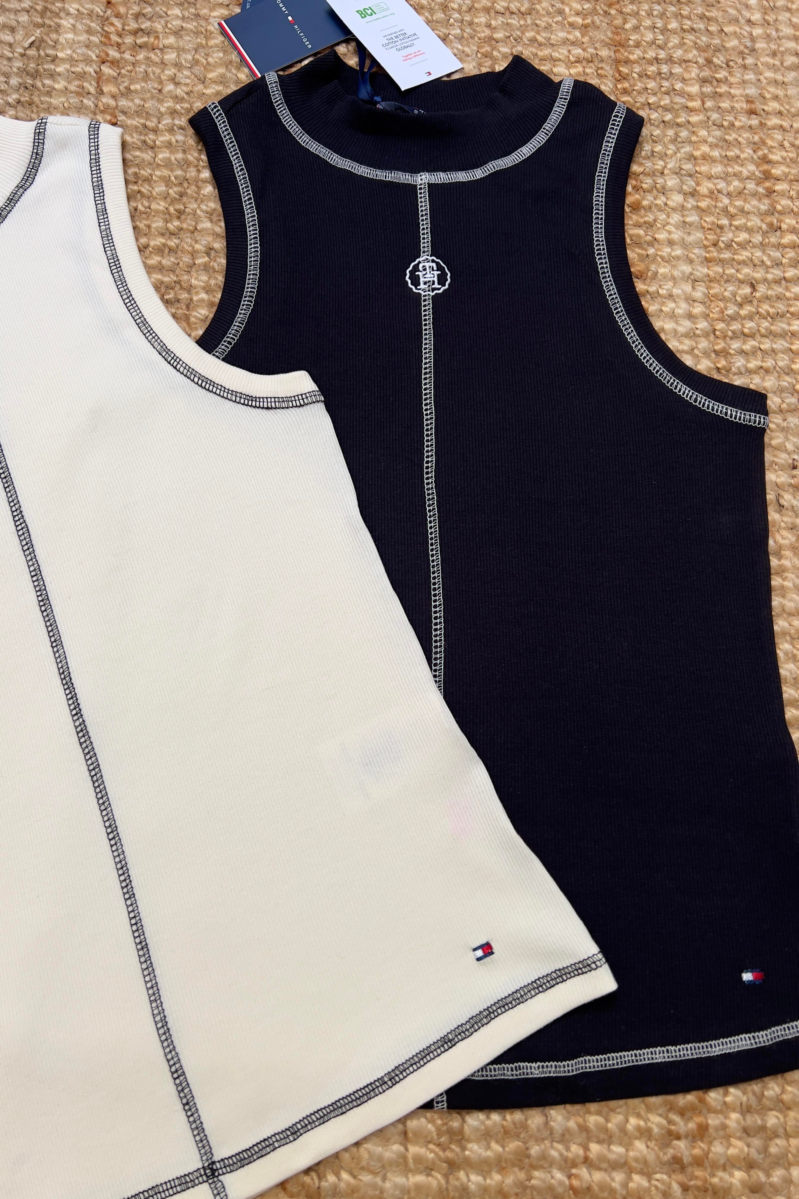 TH Ekru Logo Nakışlı Dikiş Detaylı Kolsuz Tshirt uygun fiyatlarda www.butikhola.com adresinde